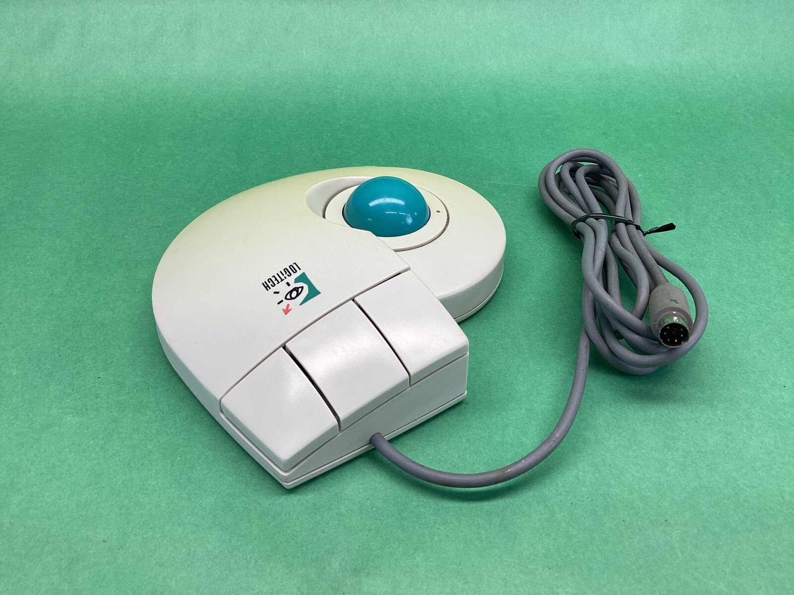 Logitech TrackMan Trackball-Stationary VINTAGE Mouse T-CD2-6F TESTED