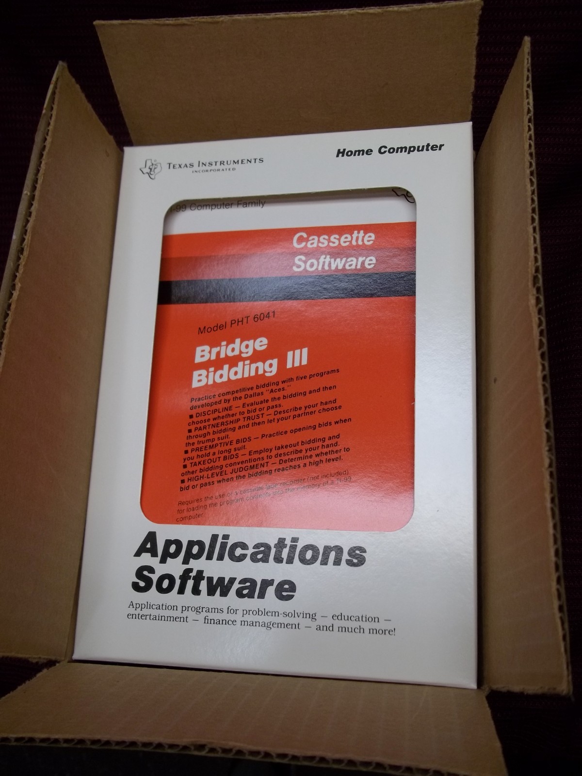 NEW TI-99/4A TI-99/4 Tape BRIDGE BIDDING III 3 Cassette Education Software 6041