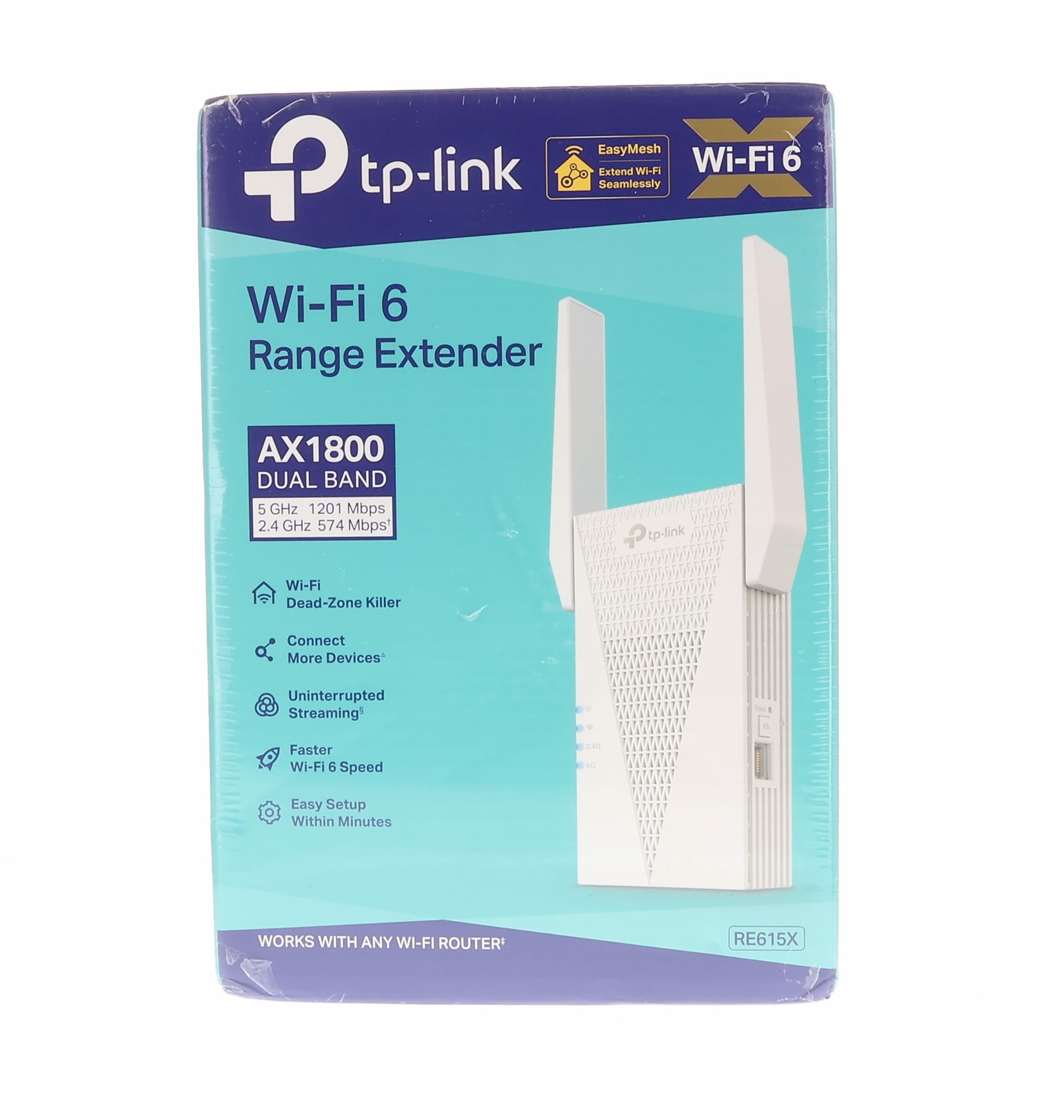 TP-Link RE615X AX1800 WiFi 6 Range Extender EasyMesh Gigabit Ethernet