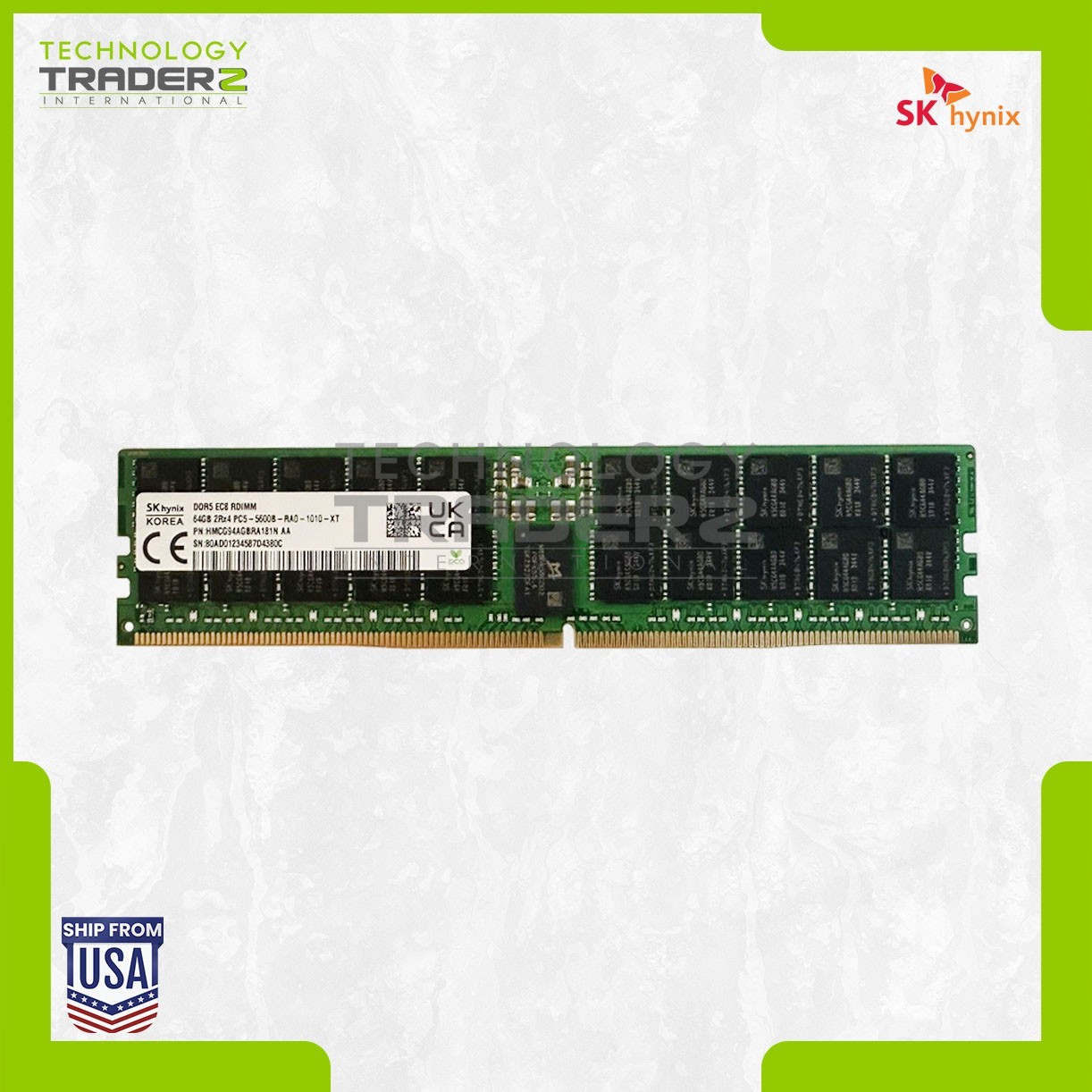 HMCG94AGBRA181N Hynix 64GB PC5-44800 DDR5-5600MHz ECC Reg RDIMM 2Rx4 Memory