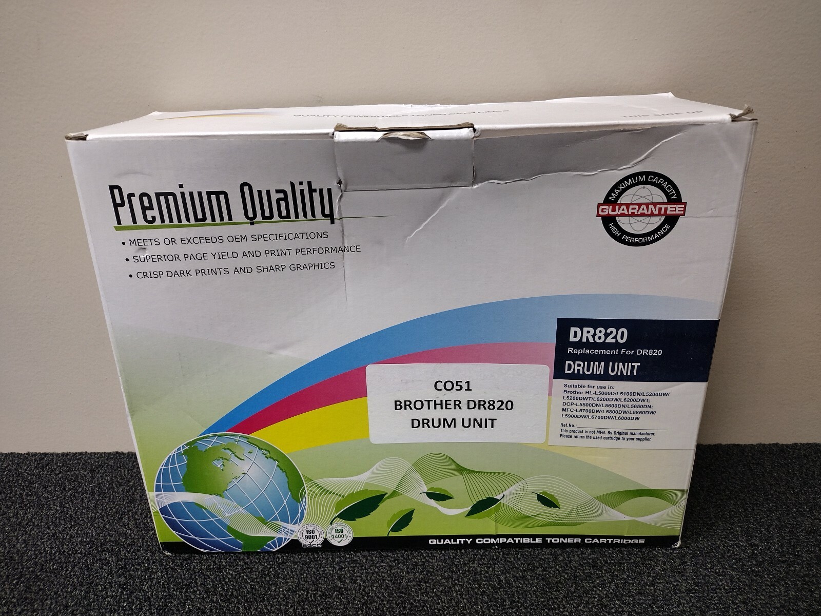 PREMIUM QUALITY DR820 REPLACEMENT BROTHER DRUM UNIT-CO51