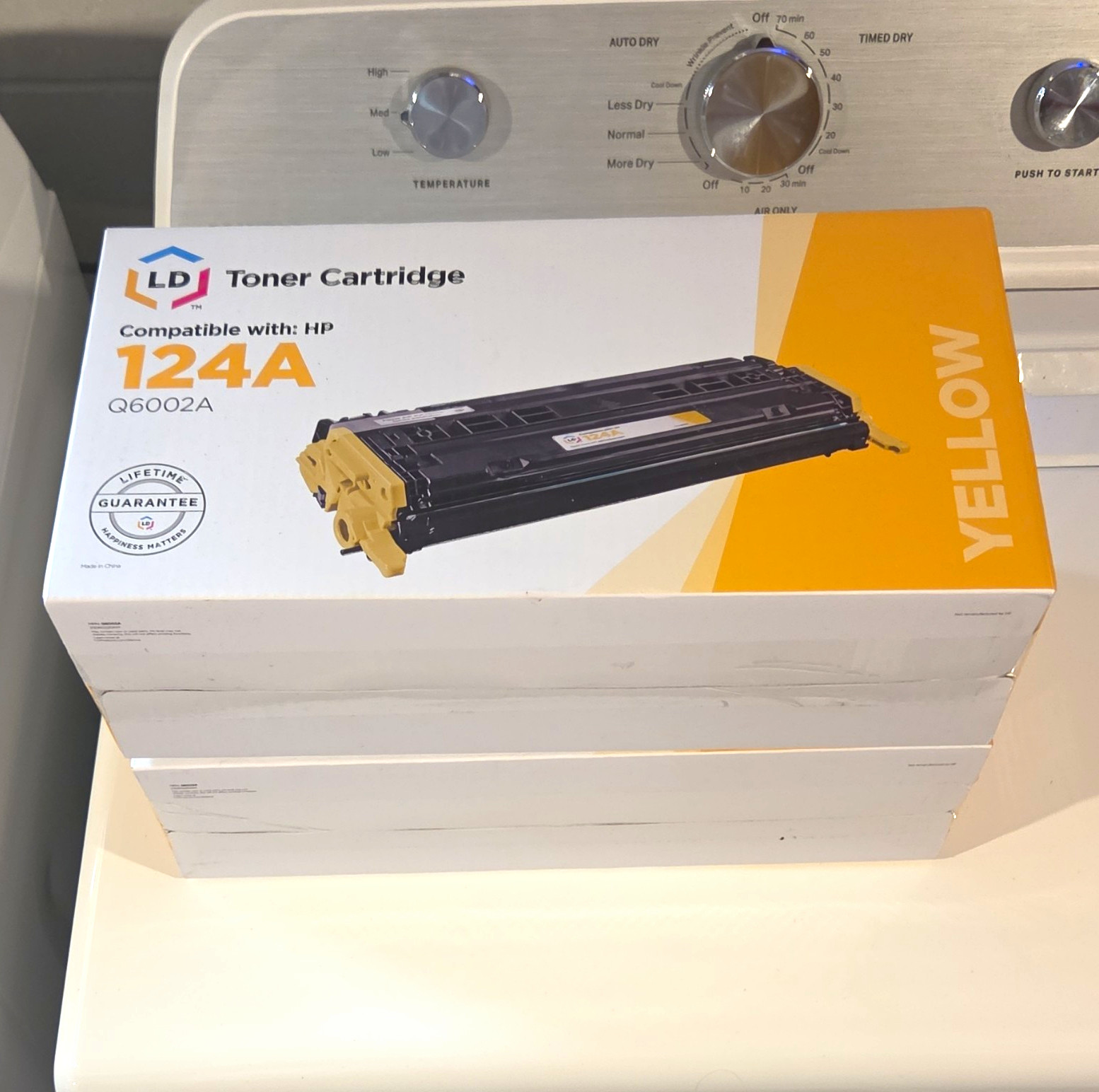 Lot of 2 LD Products Yellow Toner Cartridges Compatible HP 124A Q6002A NIB