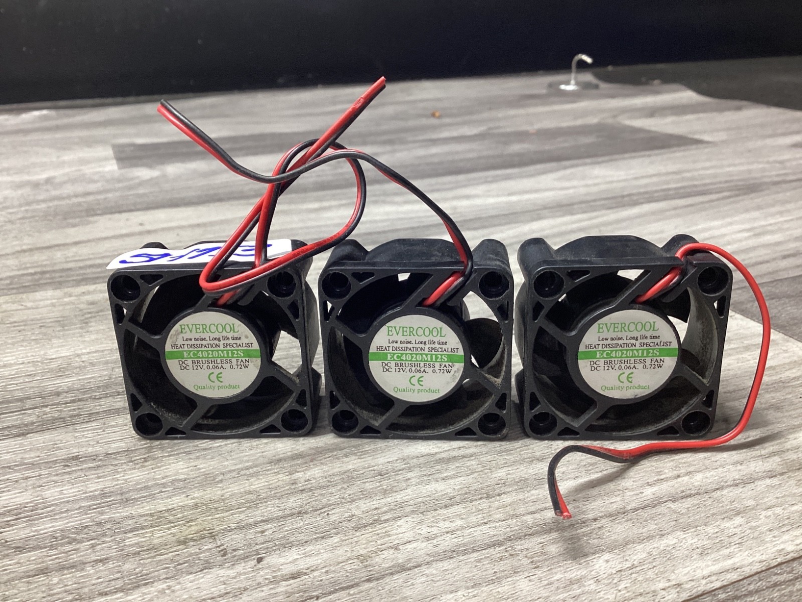 LOT OF 3 EverCool 4020 EC4020M12S 12V Cooling Fan #109N66