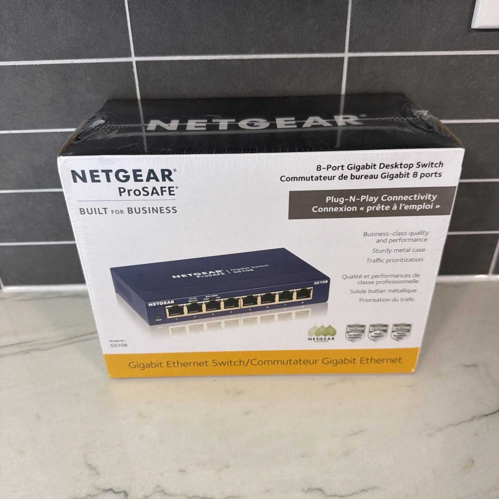 New Sealed NETGEAR GS108 ProSafe (GS108-400NAS) 8 Port Gigabit Ethernet Switch