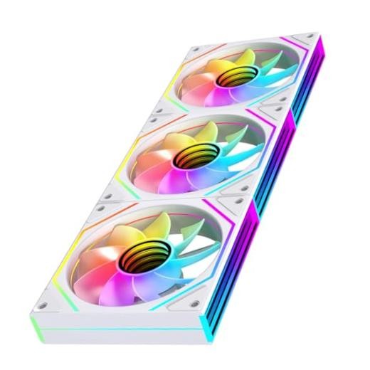 3 Packs Prism4 Ultra 120mm ARGB PC Case Fan_Reverse 4Ultra_Reverse_3Counts White
