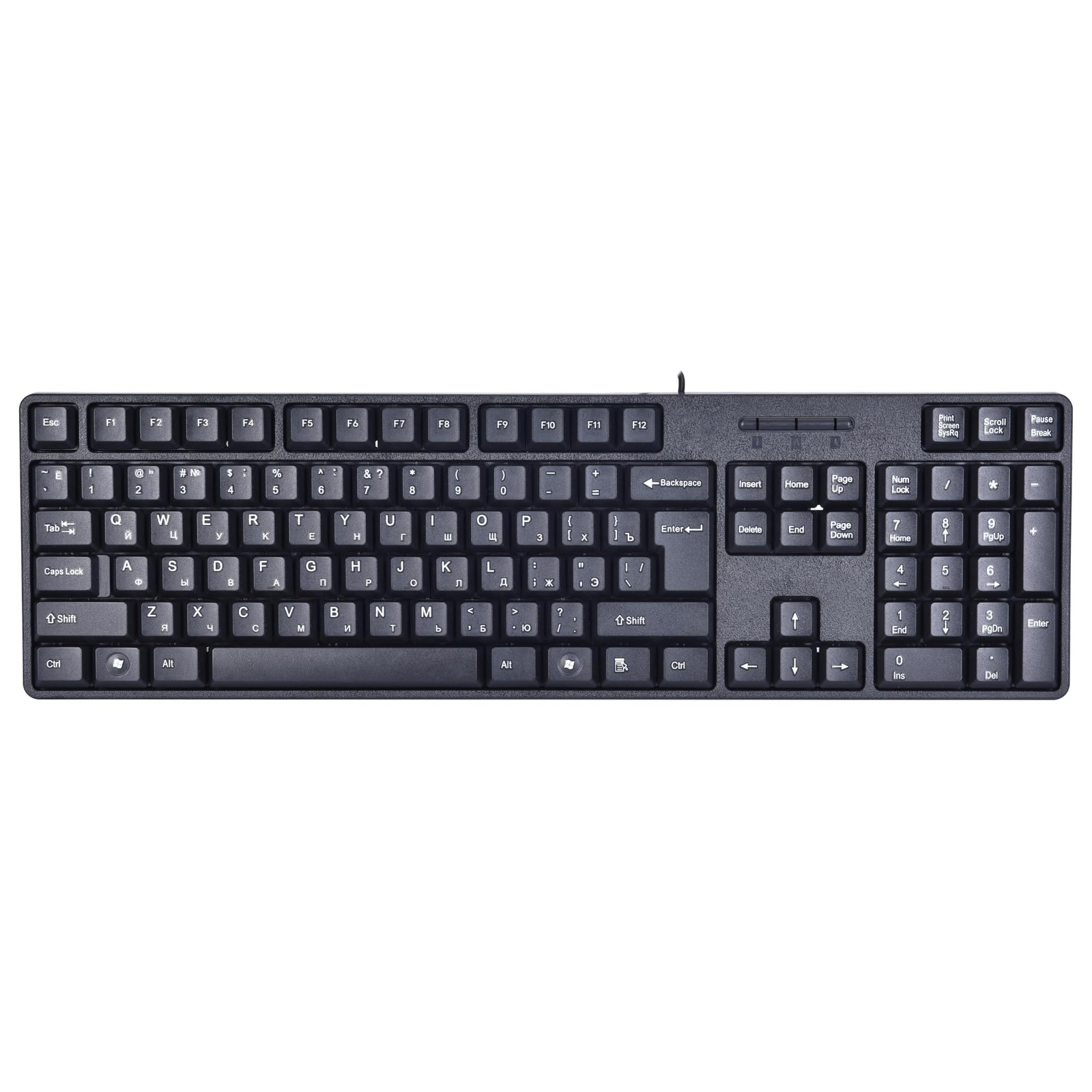 M MC Saite MCSaite Wired Russian English Computer Keyboard, Cyrillic, BLACK