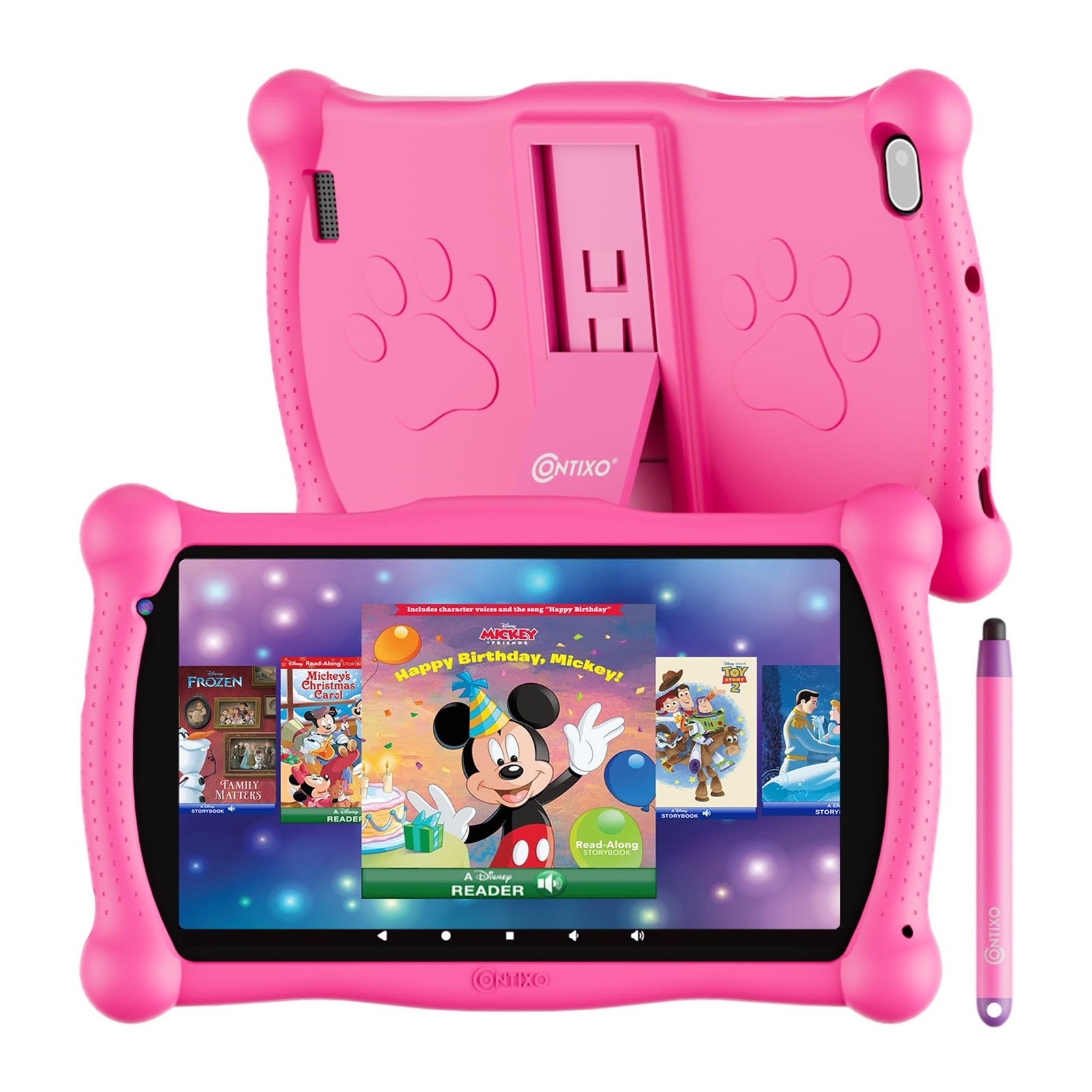 Contixo V10 Kids Tablet Pink 50 Disney Storybooks Preloaded Parental Controls