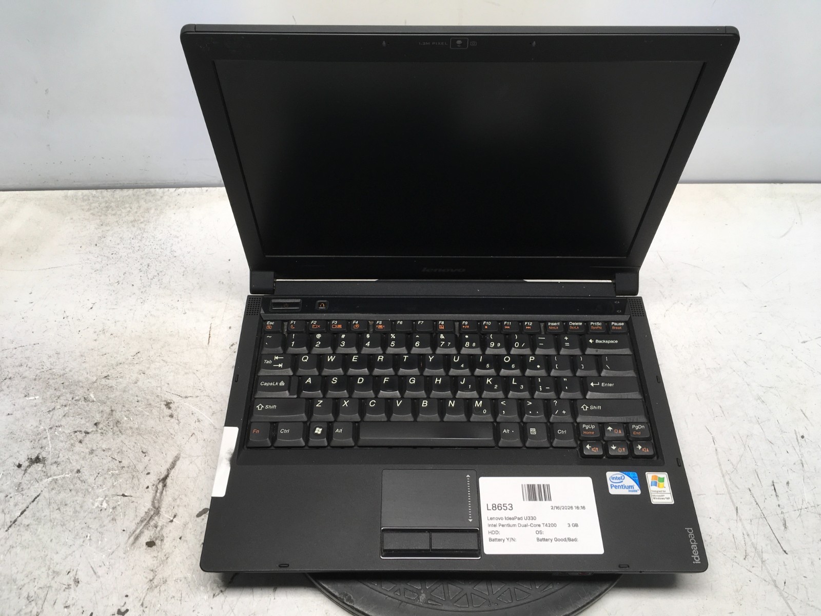Lenovo IdeaPad U330 Intel Pentium Dual-Core T4200 2GHz 3 GB NO HDD