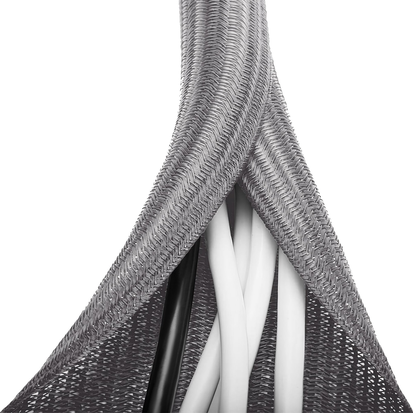 Grey Cable Sleeve, 6.6ft, 1/2 inch