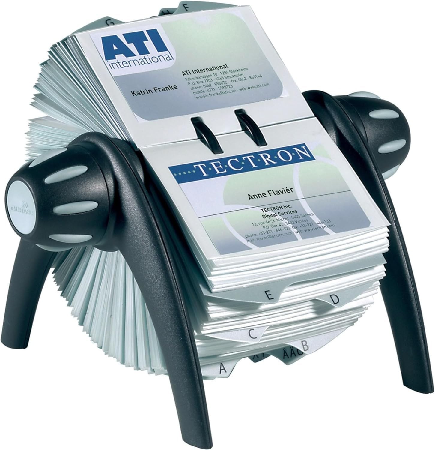 Business Card Holder Rotary Flip 400 Cards 200 Pockets A Z Index Visifix