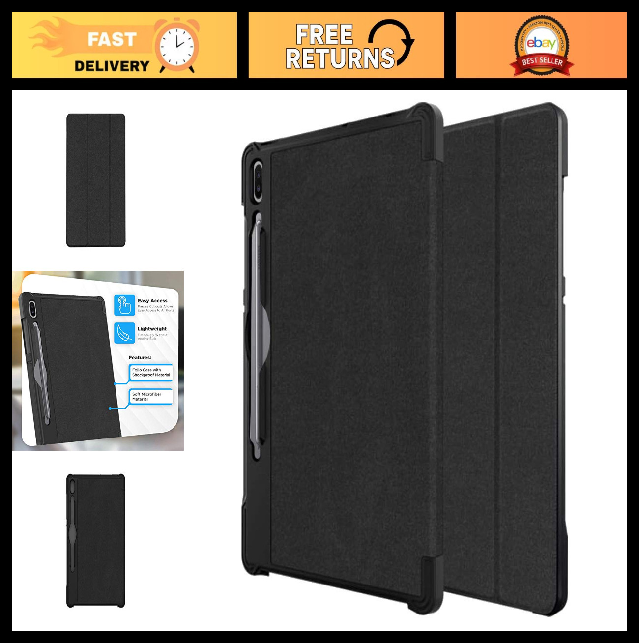 Samsung Galaxy Tab S6 10.5 Case - Shockproof Stand, Screen Protector, S Pen Hold