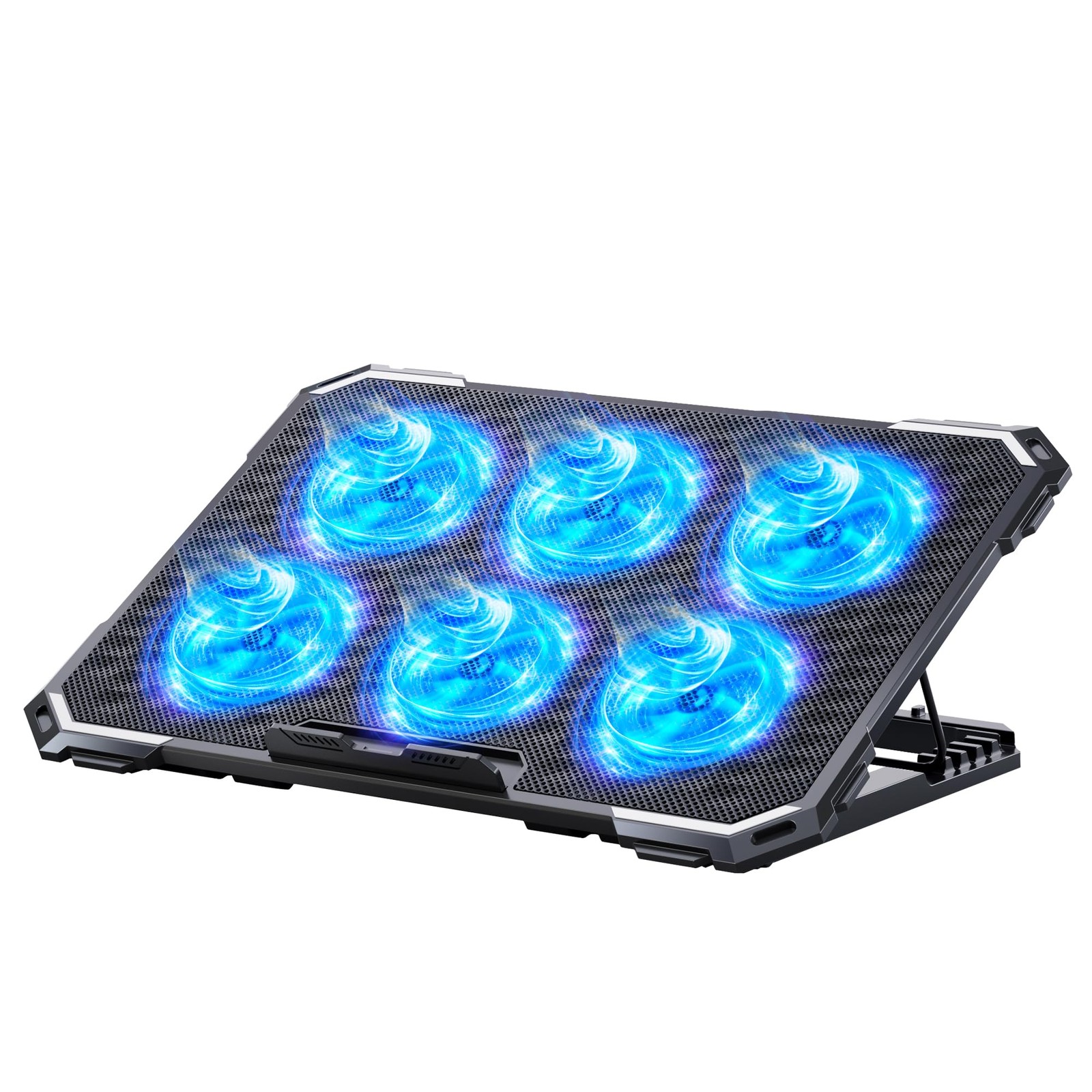ICE COOREL Laptop Cooling Pad with 6 Fans, 6 Blue 