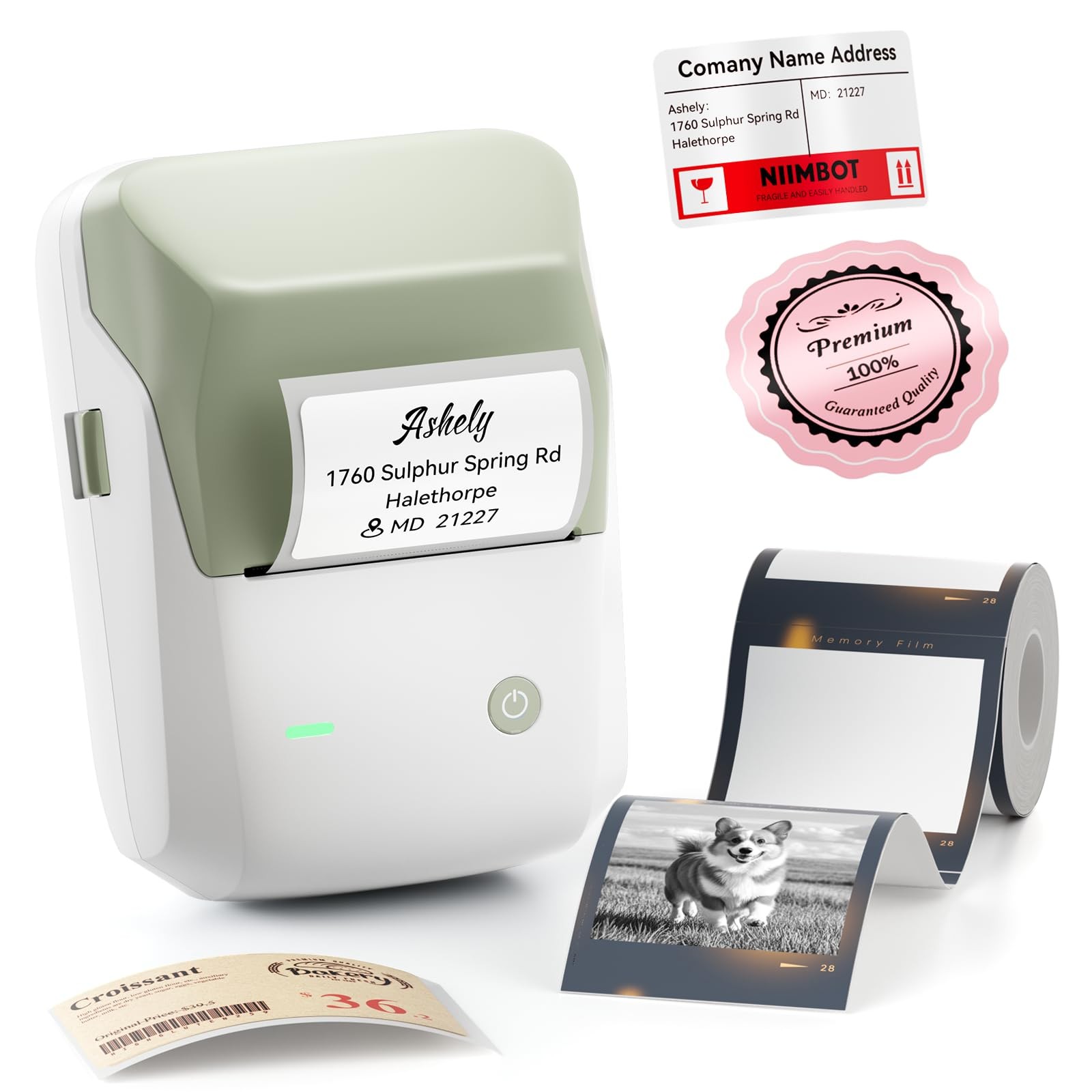 B1 Pro Label Maker with 1 Label, 300 DPI Thermal Label Printer