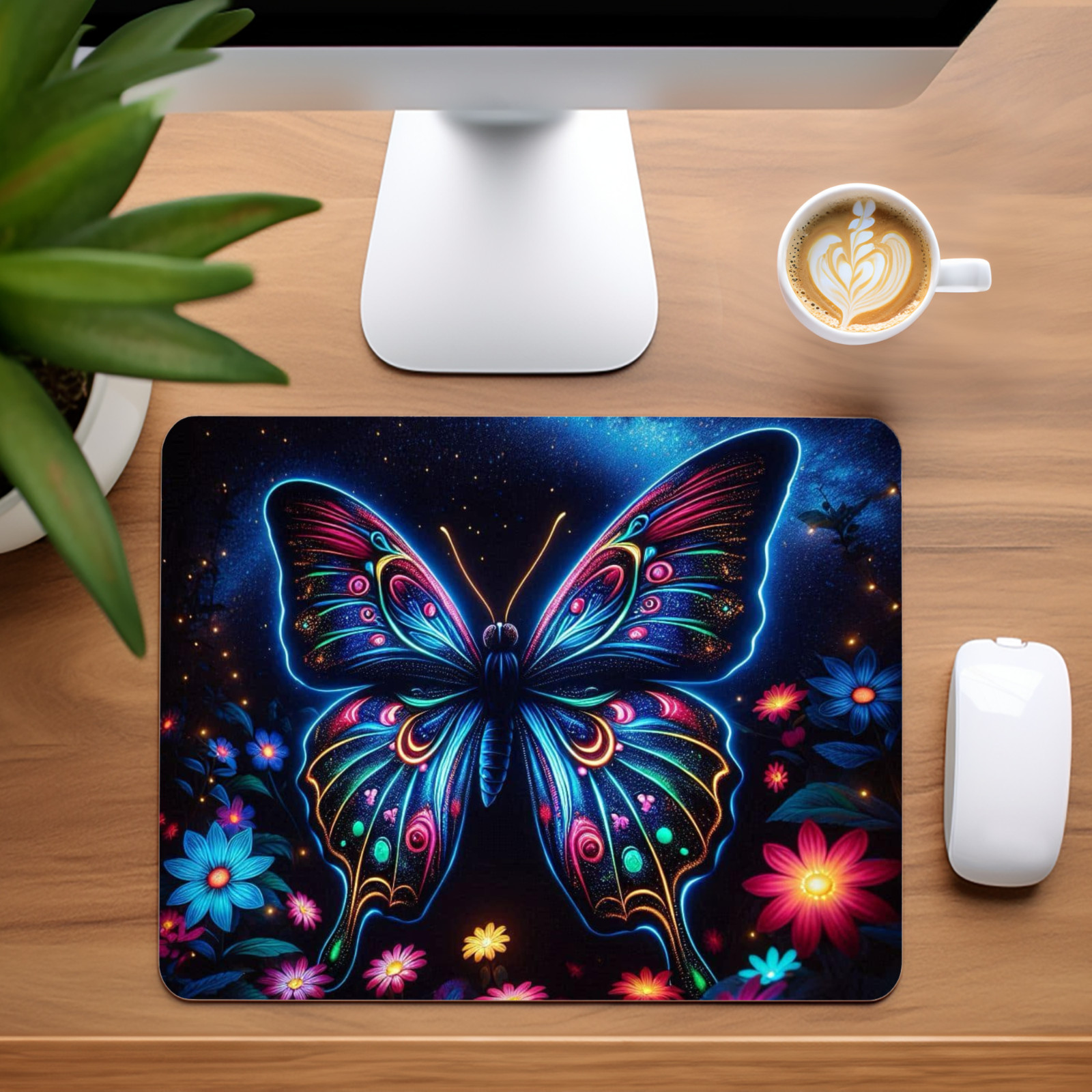 Bright Butterfly Custom Non-Slip Neoprene Mouse Pad Home Office #2