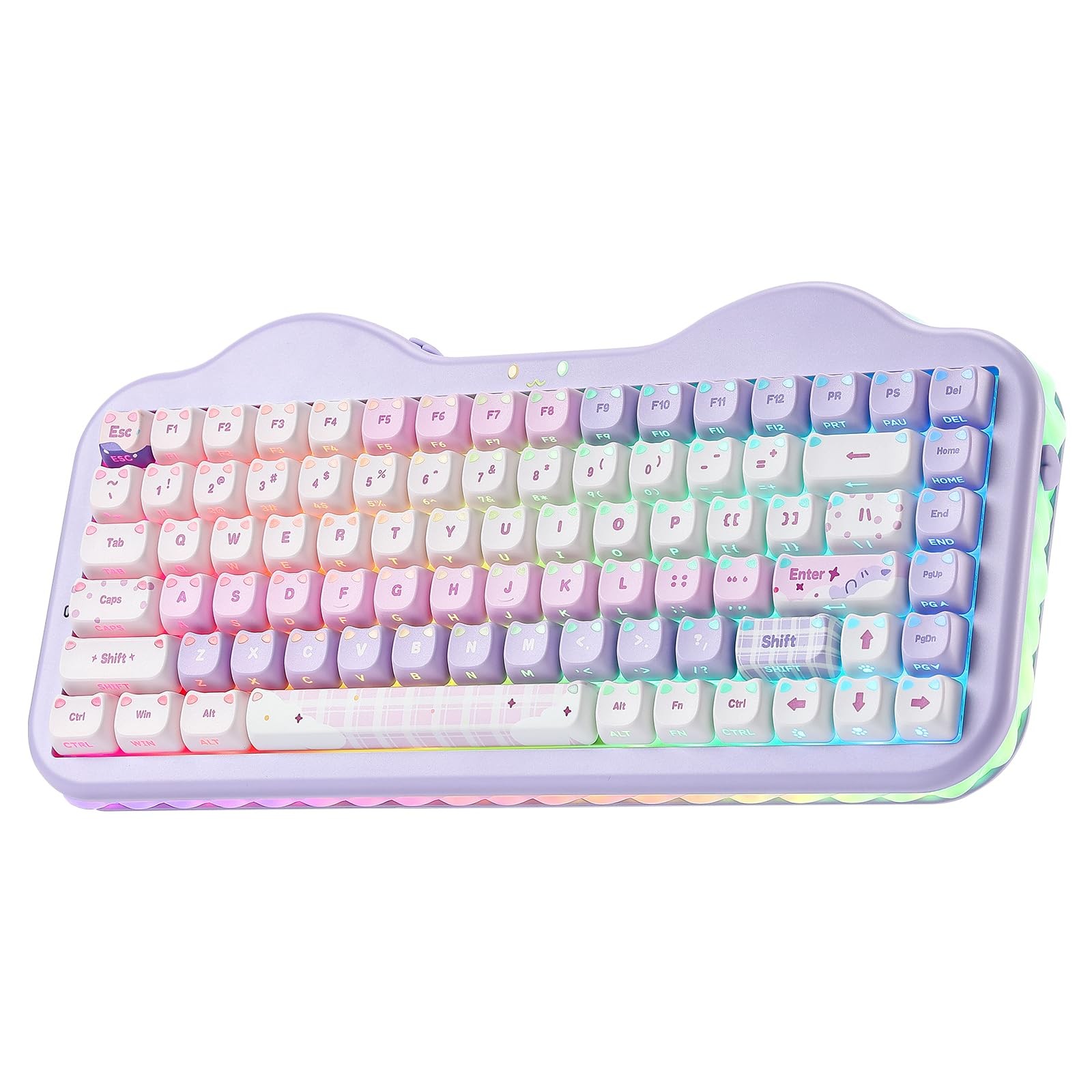 YUNZII C75 Cute Cake Wireless Mechanical Keyboard(Purple Mao,Candy Switch) | ...