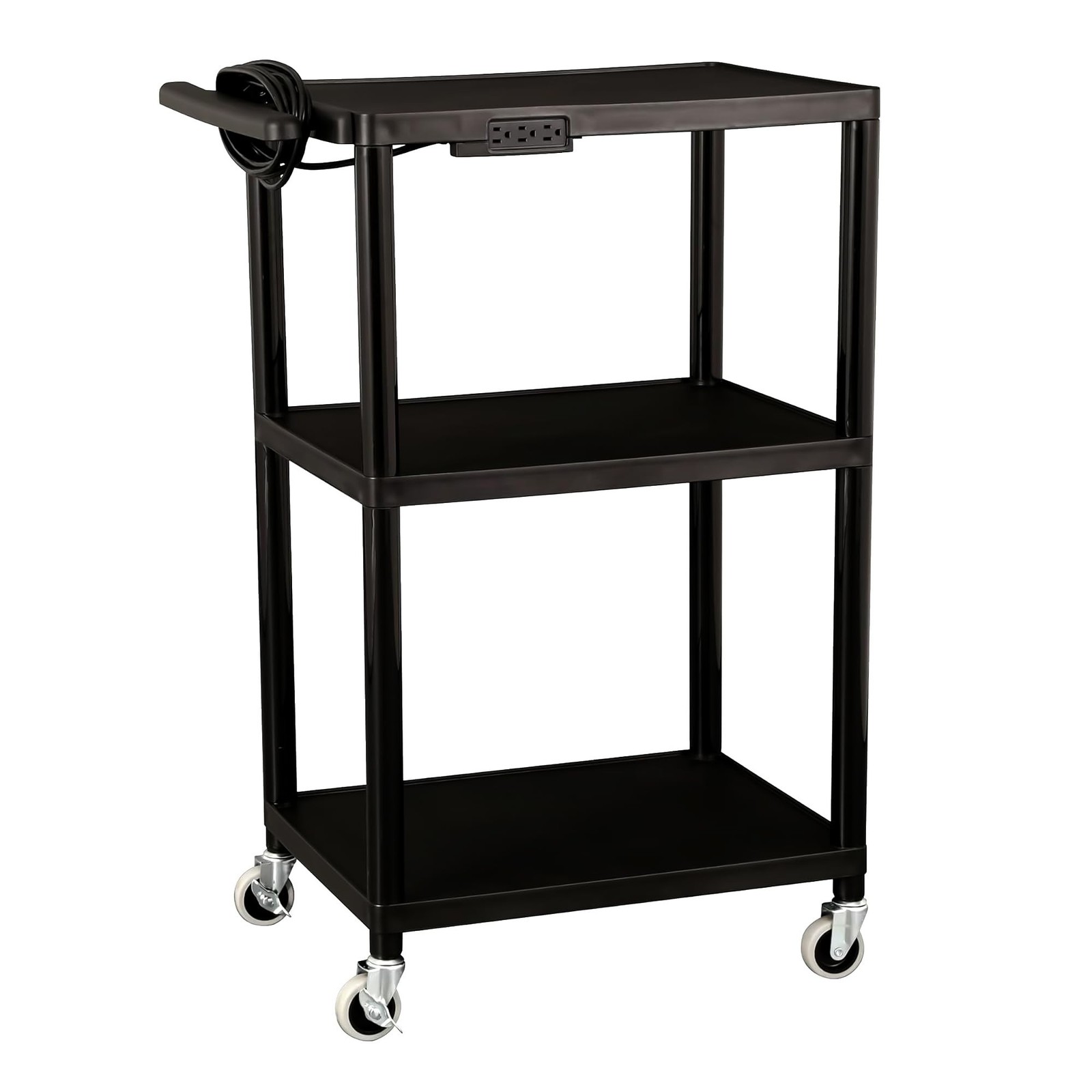 Norwood Commercial Furniture Mobile Utility AV Cart with Power Strip and Cast...