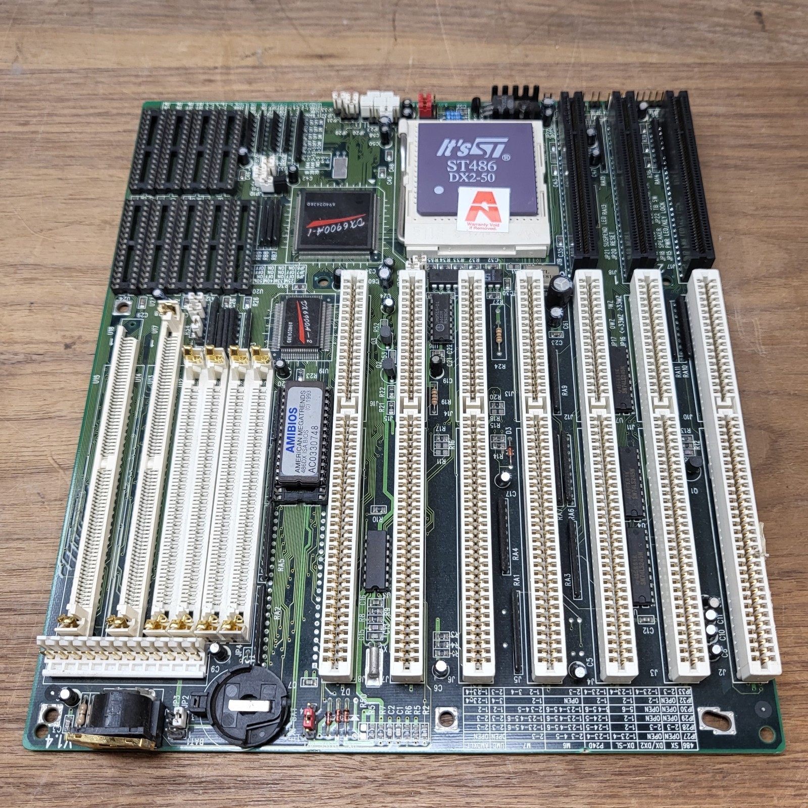 Vintage 486 Motherboard ST486 DX2-50 CPU VLB ISA AMIBIOS For Parts Repair