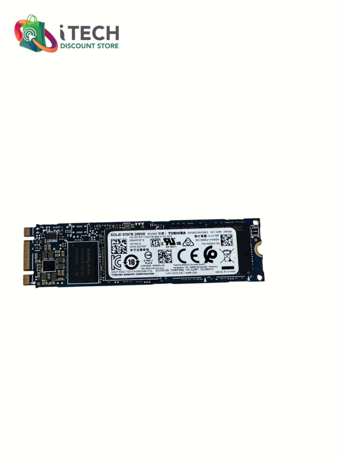 Toshiba KSG60ZMV256G 256GB M.2 2280 SATA III SSD Solid State Drive