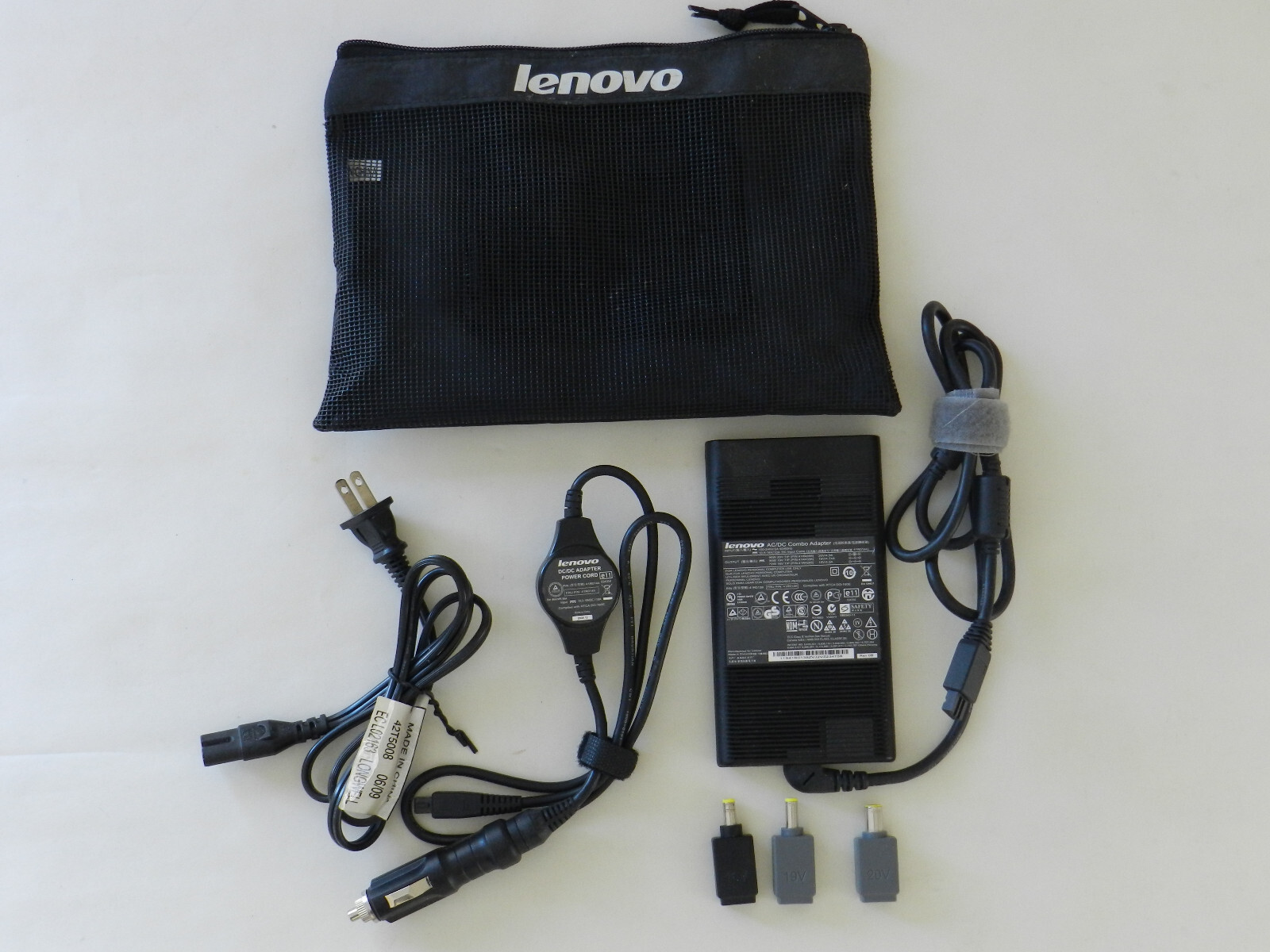 OEM Lenovo 41R0140 41R0139 AC/DC Combo Adapter w/ 16V, 19V, 20V Tips