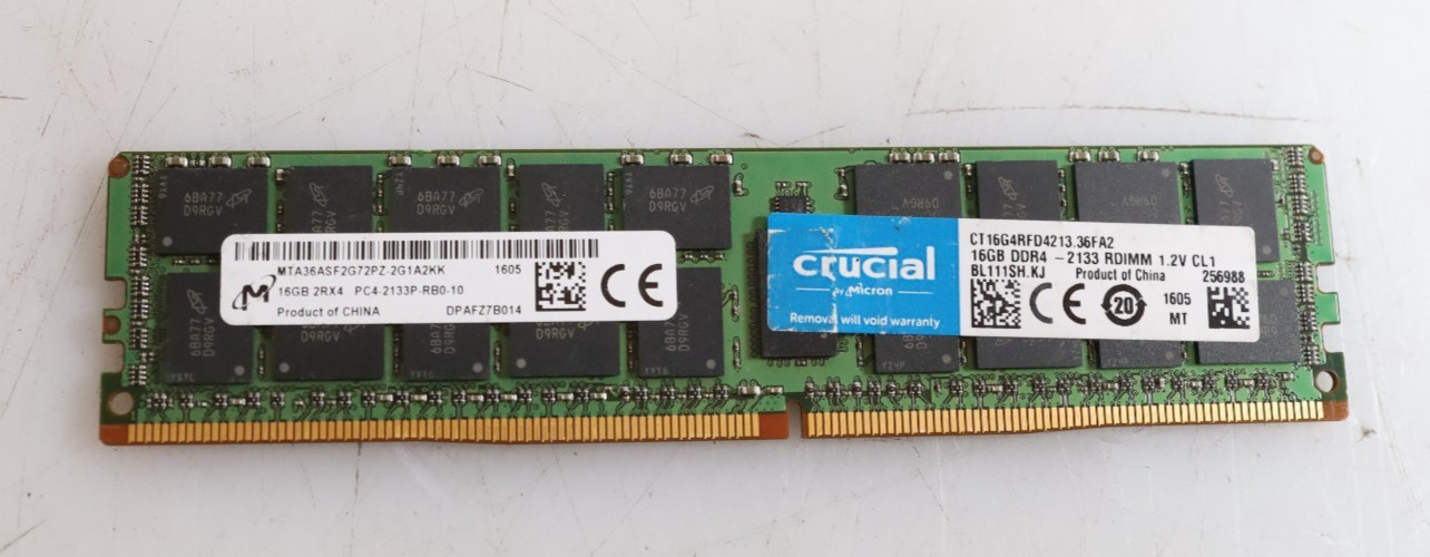16GB Micron MTA36ASF2G72PZ-2G1A2KK DDR4 PC4-17000P-R Server Memory