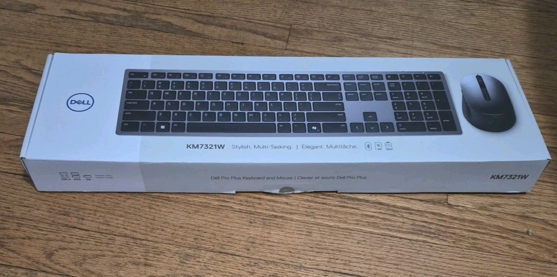 Dell Premier Wireless Keyboard & Mouse Set (KM7321W) Damaged Box USB + Bluetooth
