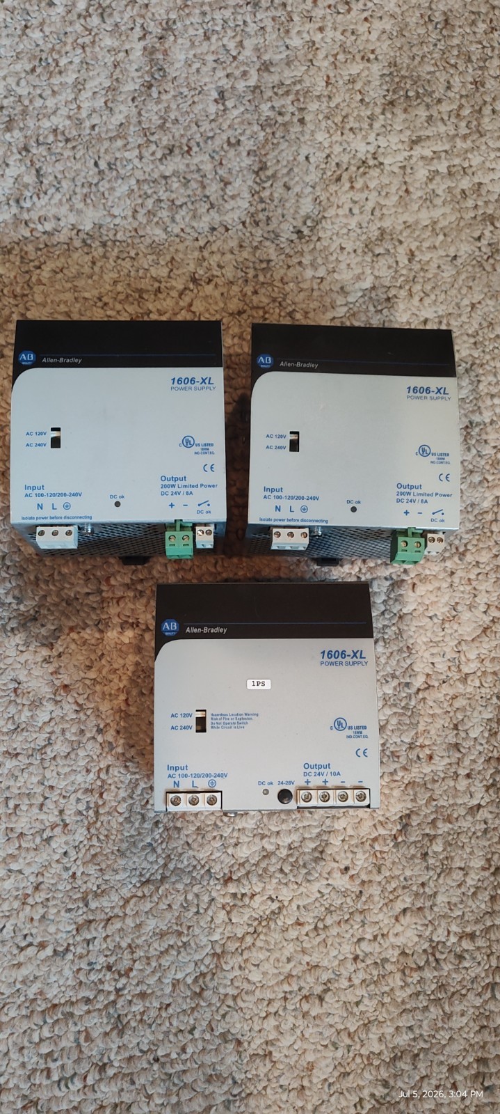 2x ALLEN BRADLEY 1606-XLDNET8..... 1 x AB 1606-XL240E