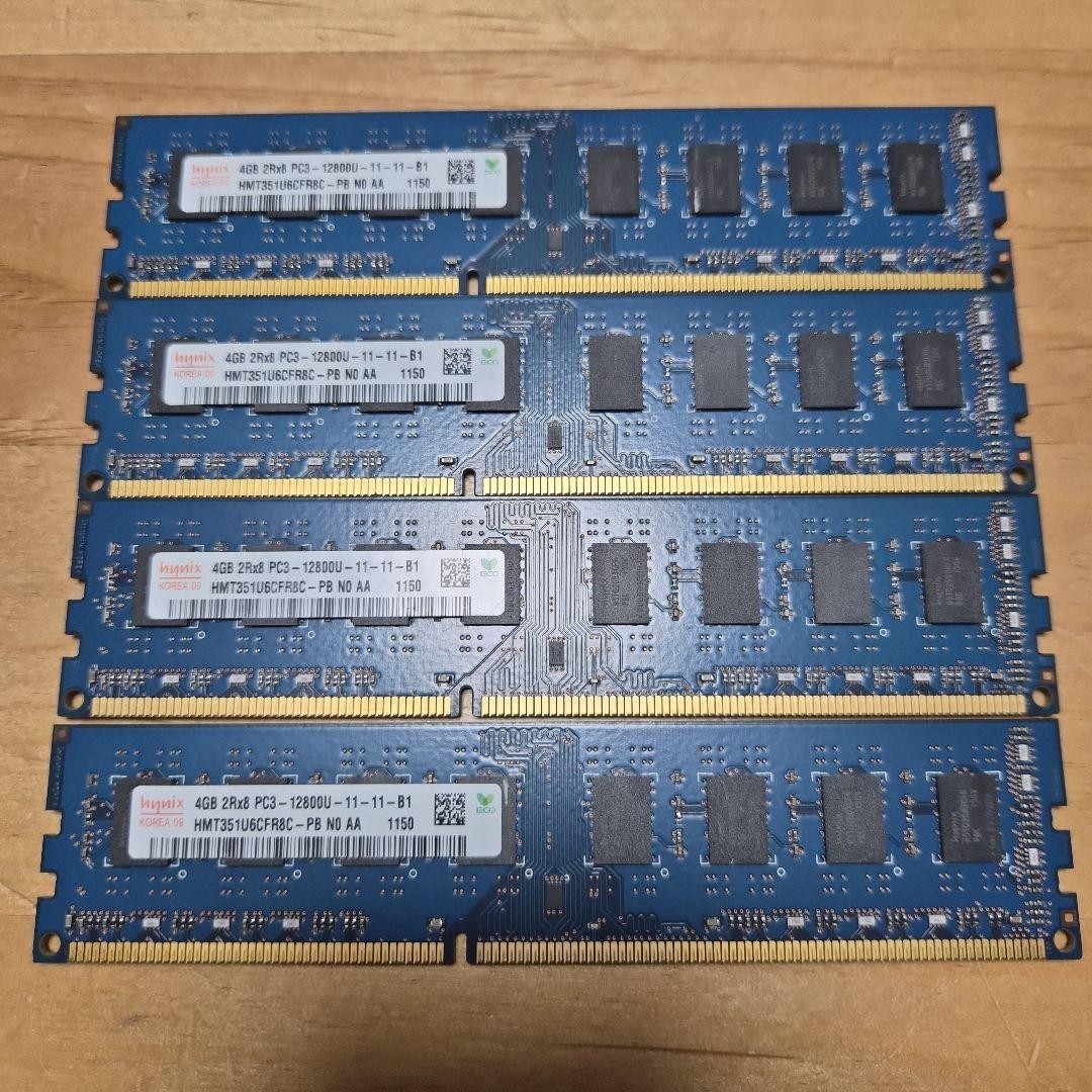 Hynix 16GB DDR3 12800U PC3-12800U 4GBx4 Desktop Memory Dual Channel