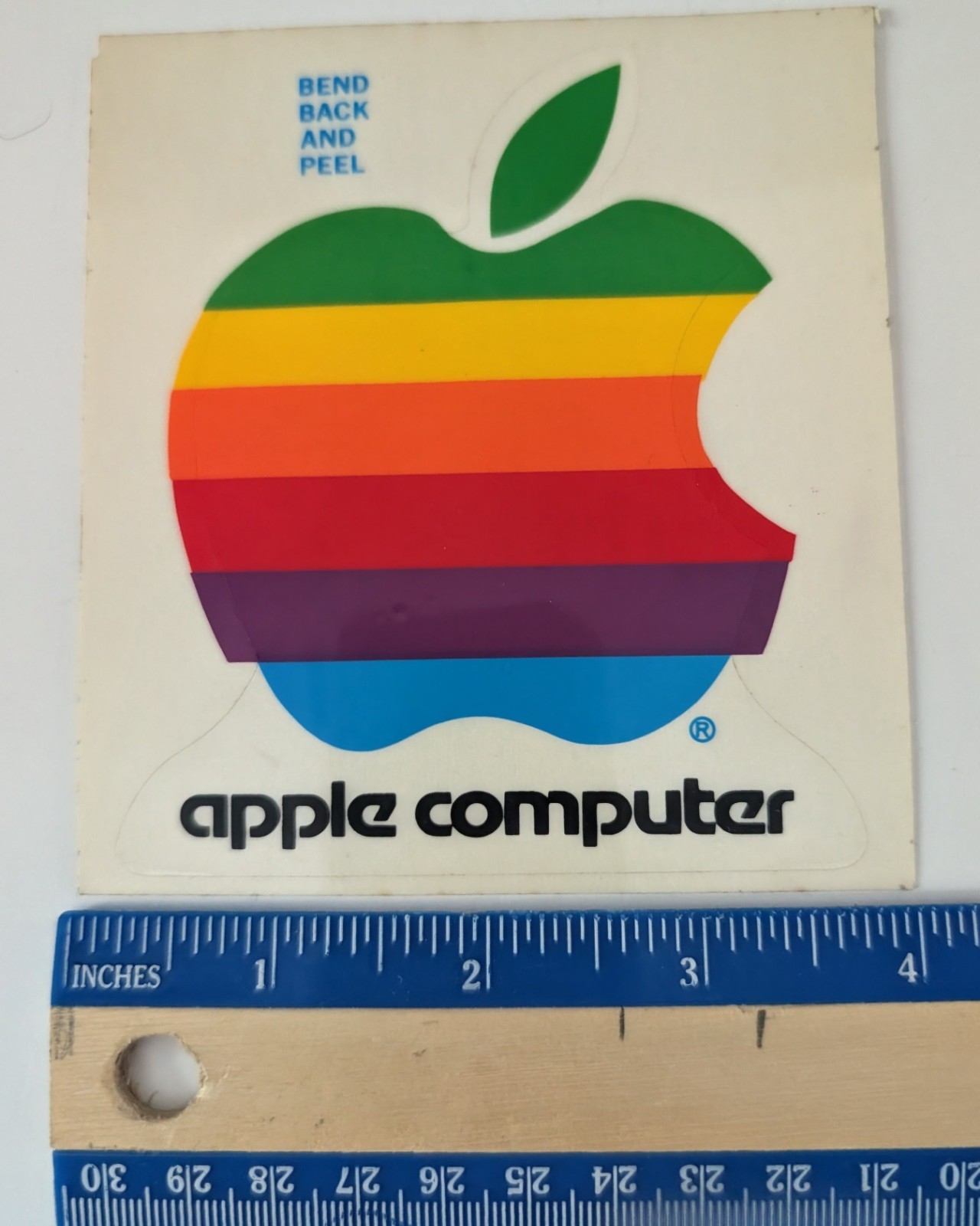 4" Vintage Sticker Apple Computer Genuine Early Original Logo