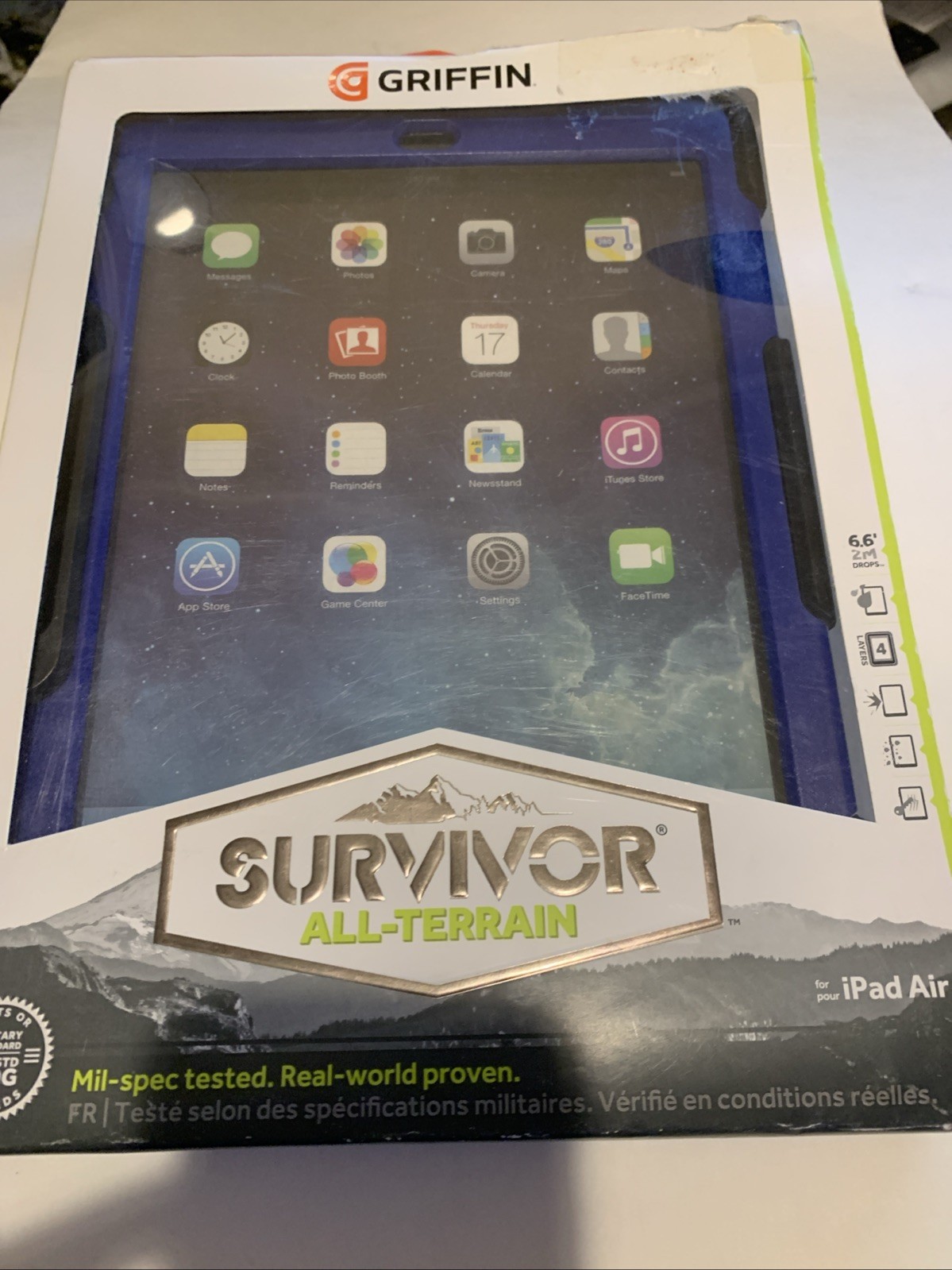Brand New Griffin Survivor Case for Apple iPad Air 1 with Stand Blue Lb Open box