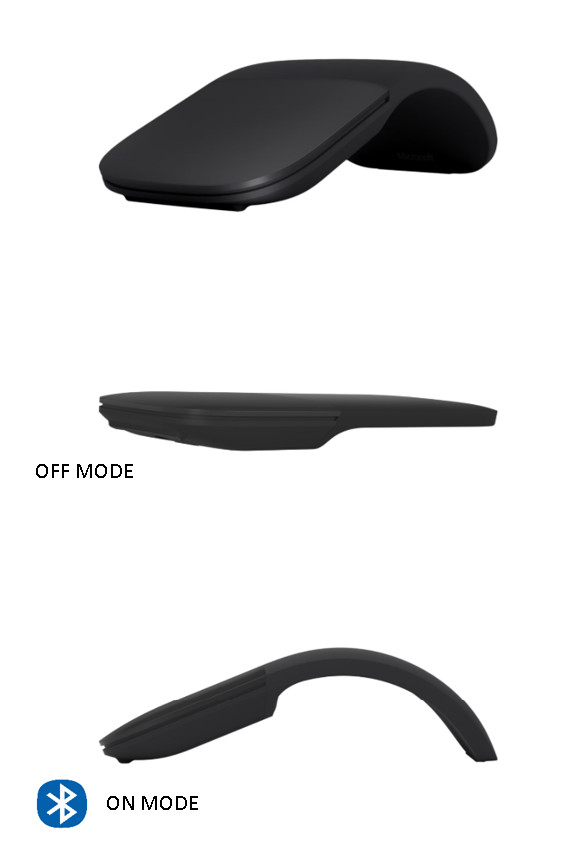 Microsoft Surface Arc BlueTrack Touch Mouse - Black Model 1791