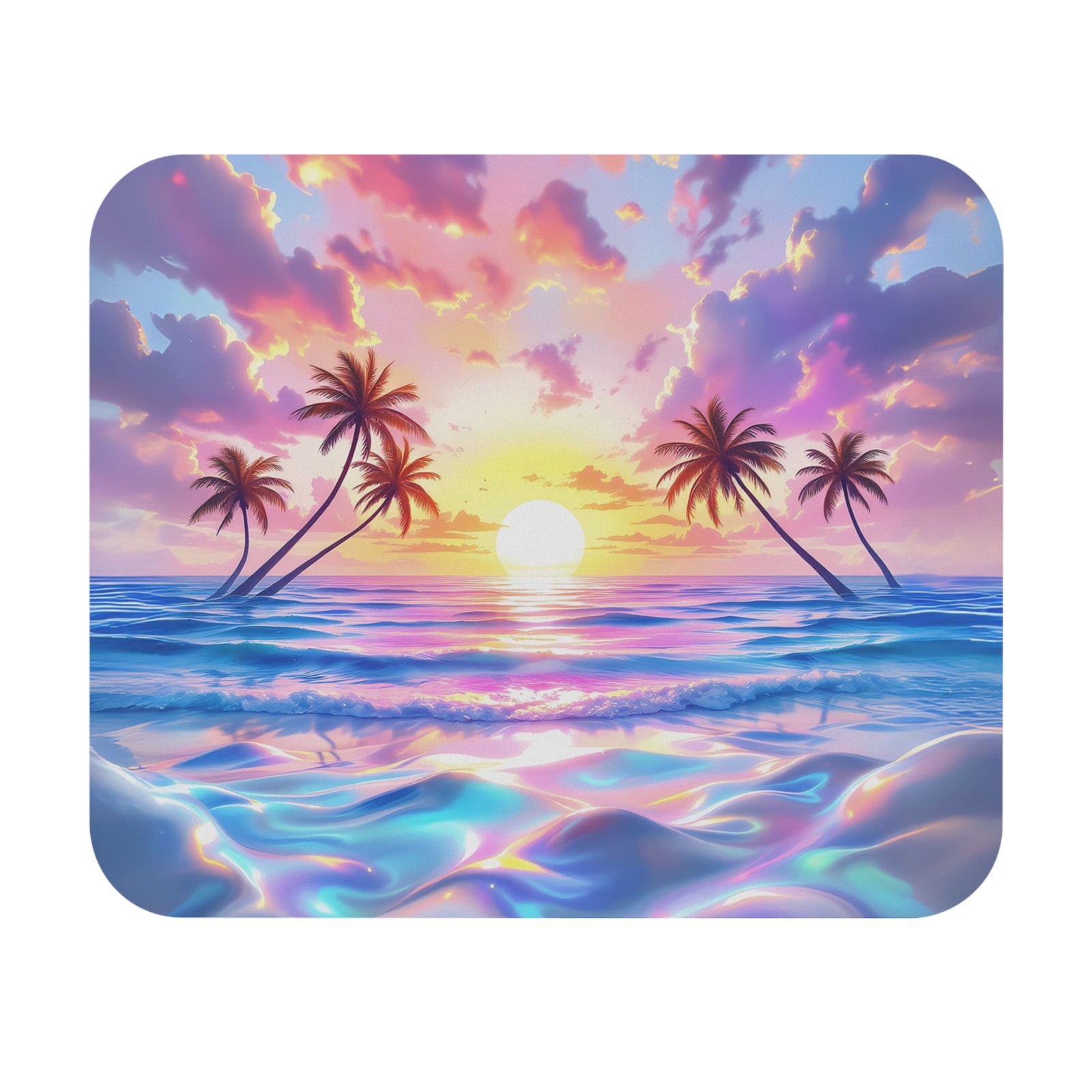 Serene Sunset Mouse Pad, Tropical Desk Accessory, Beach Lover Gift