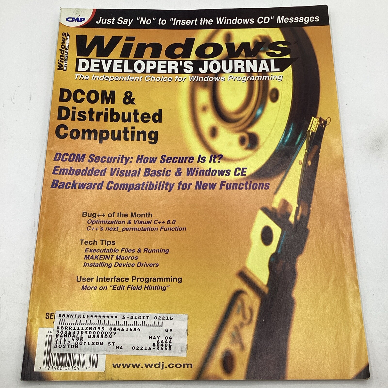 Windows Developer Magazine 2001 DCOM Distributed Computing Embedded Visual Basic