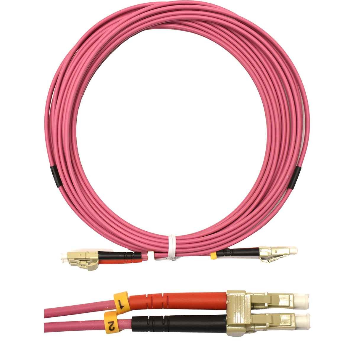 2 x Corning OM4 Duplex FIBER Patch Cord Pink LSZH LC/LC-5m NEW