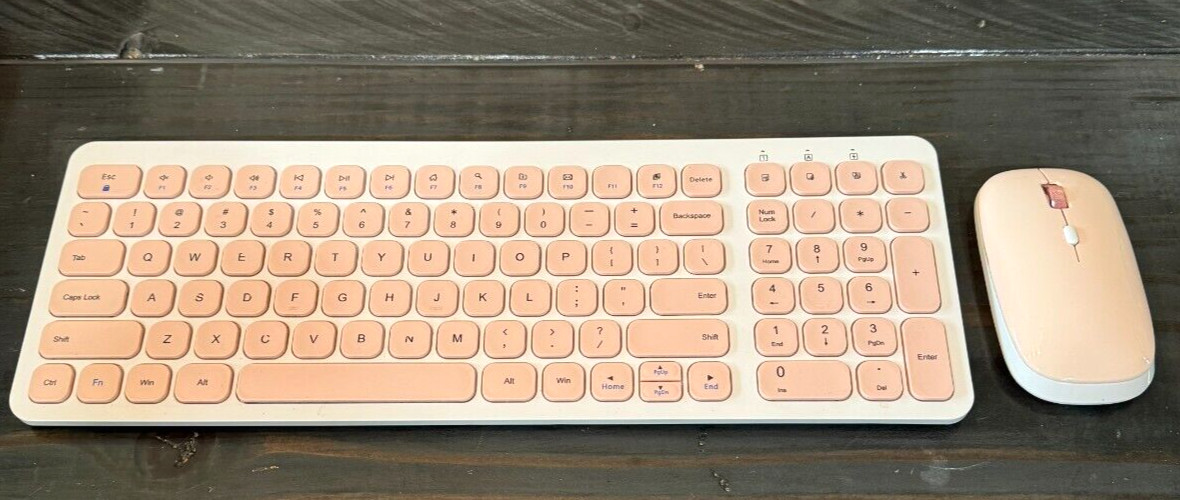 Cimetech Wireless Keyboard & Mouse Set Model#: KF002+TM010 White/Pink