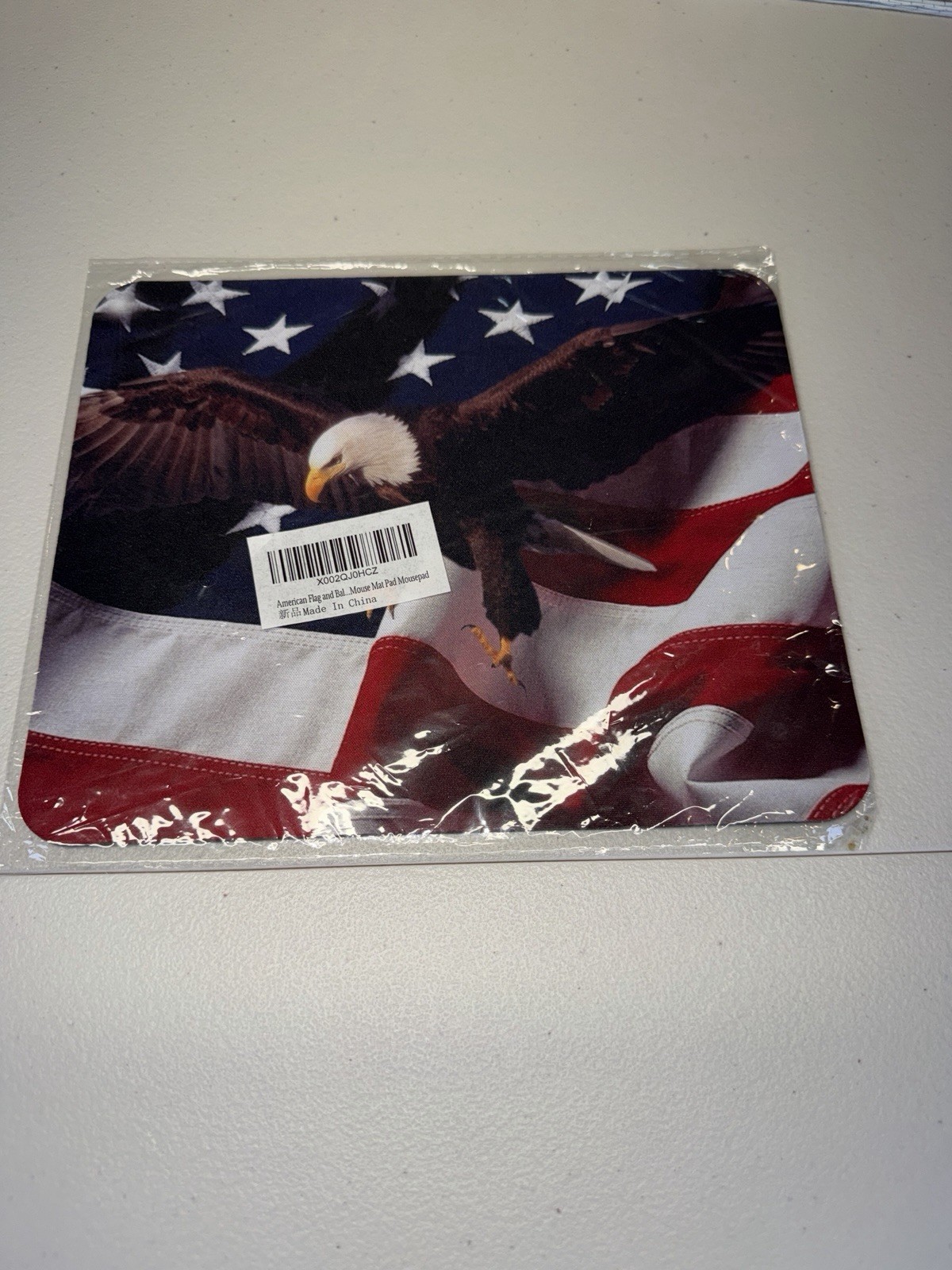 New American Flag and Bald Eagle Mouse Pad Non-Slip Rubber Base Desk Accessory