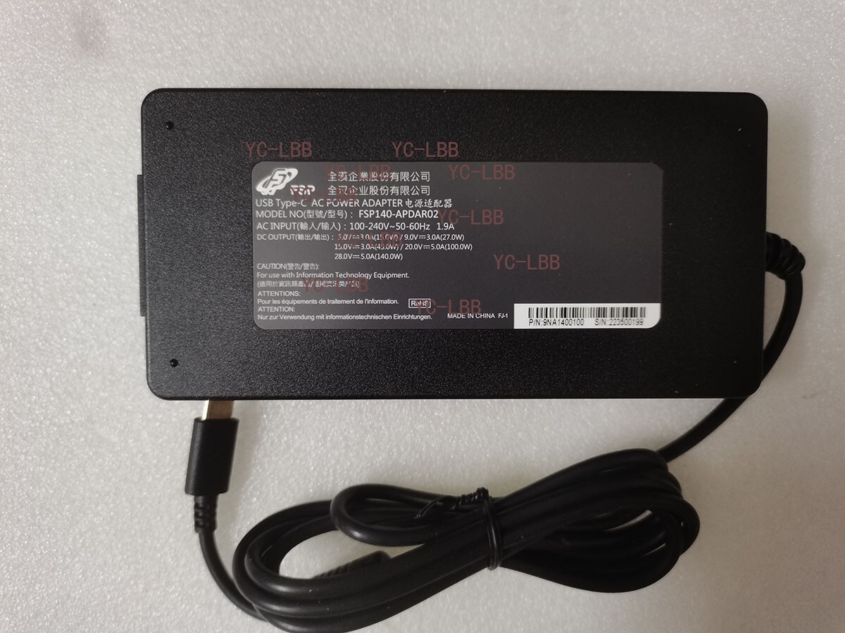 Original FSP 28V 5A FSP140-APDAR02 2023 Laptop USB Type-C 140W AC Power Adapter