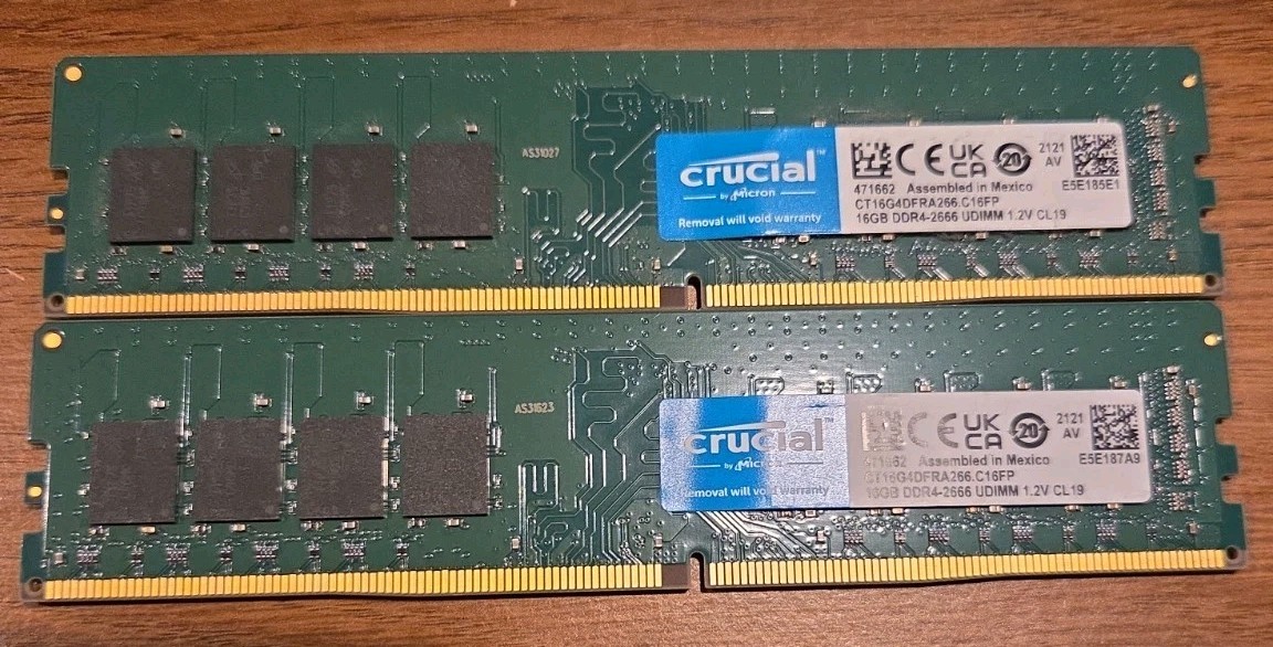 Crucial Crucial 32GB (2x16GB) RAM DDR4 2666MHz CT16G4DFRA266.C8FE