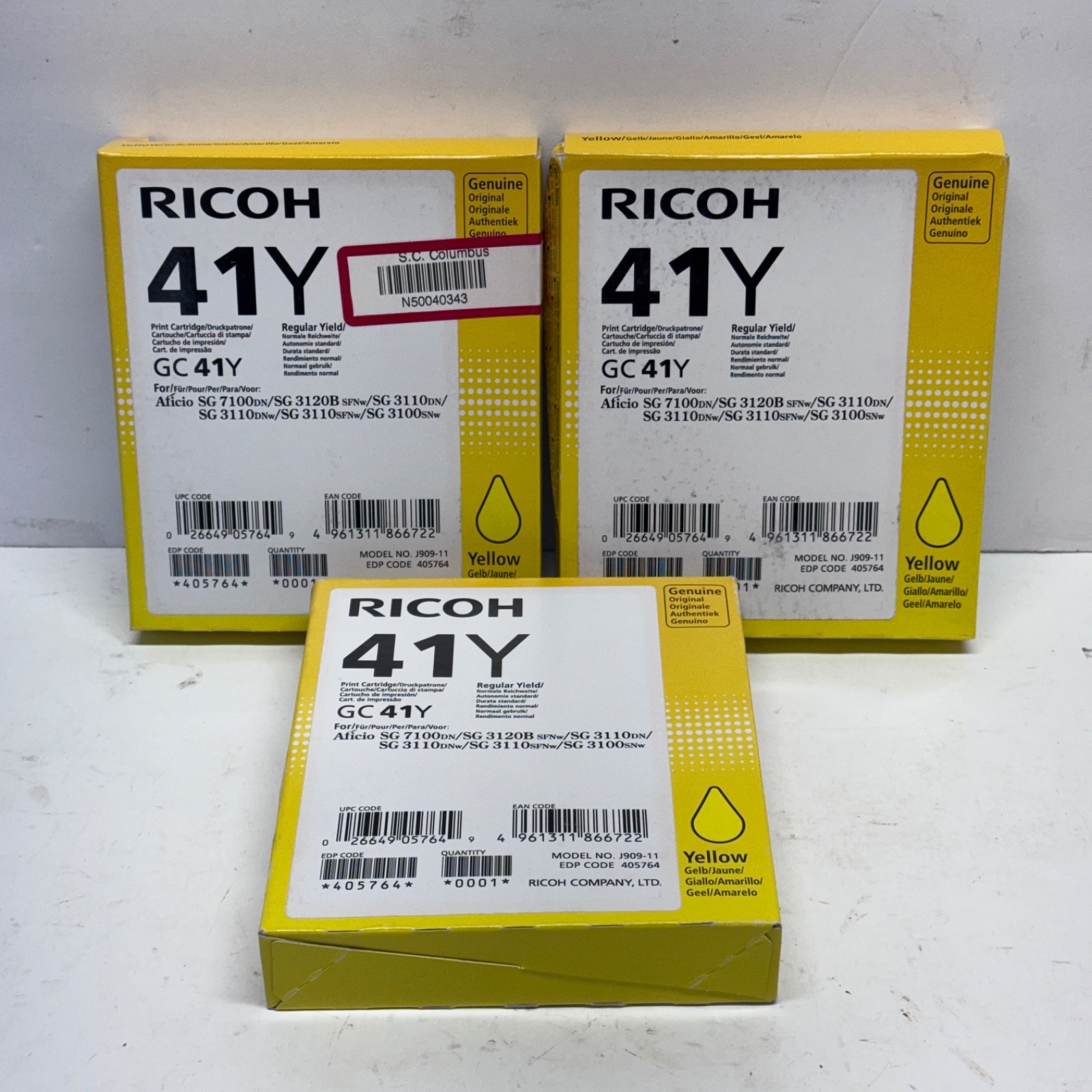 Ricoh 405764 (GC41Y) Yellow Ink Cartridge