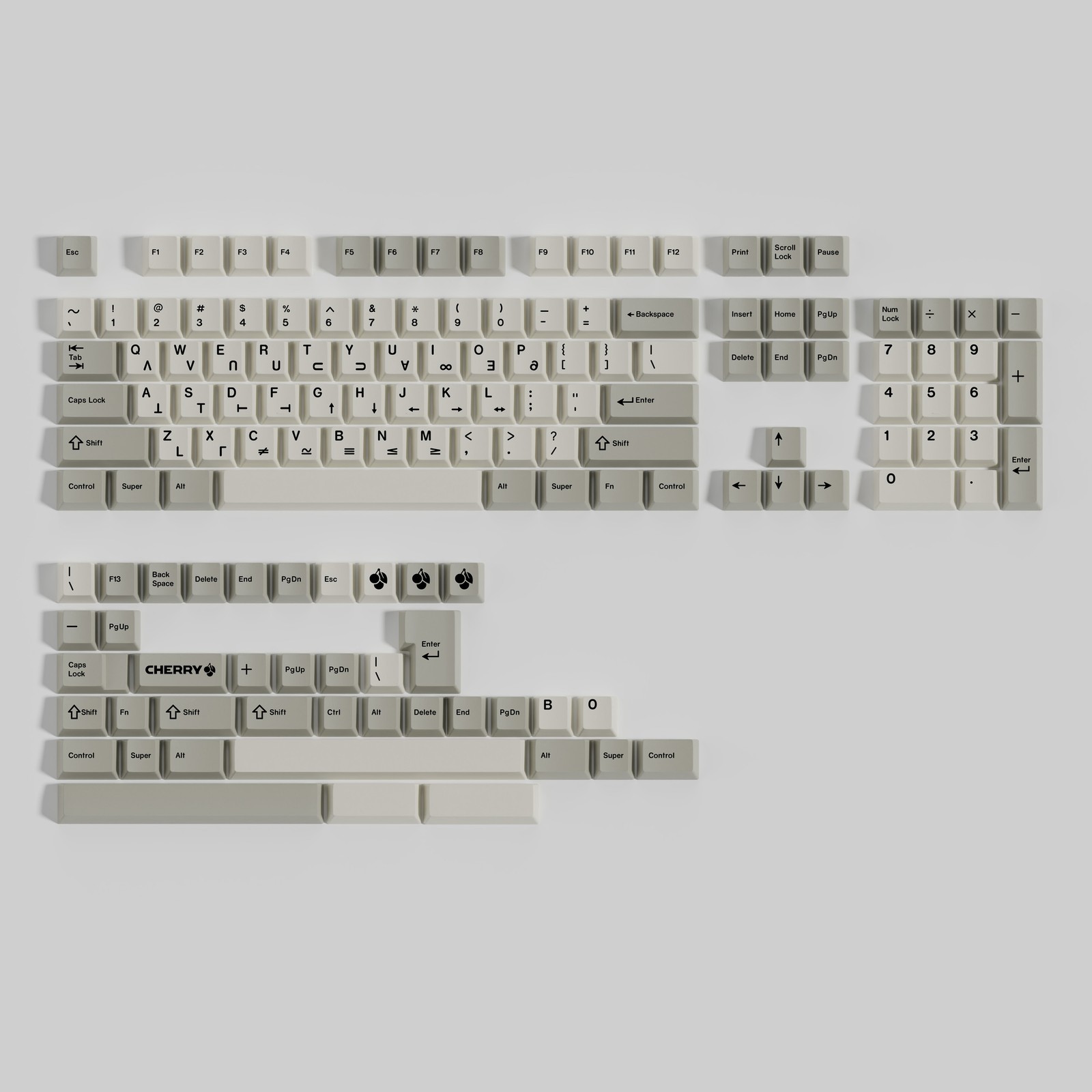 Retro Space Cadet Keycap Set Cherry Profile Dye-subbed PBT Keycaps 