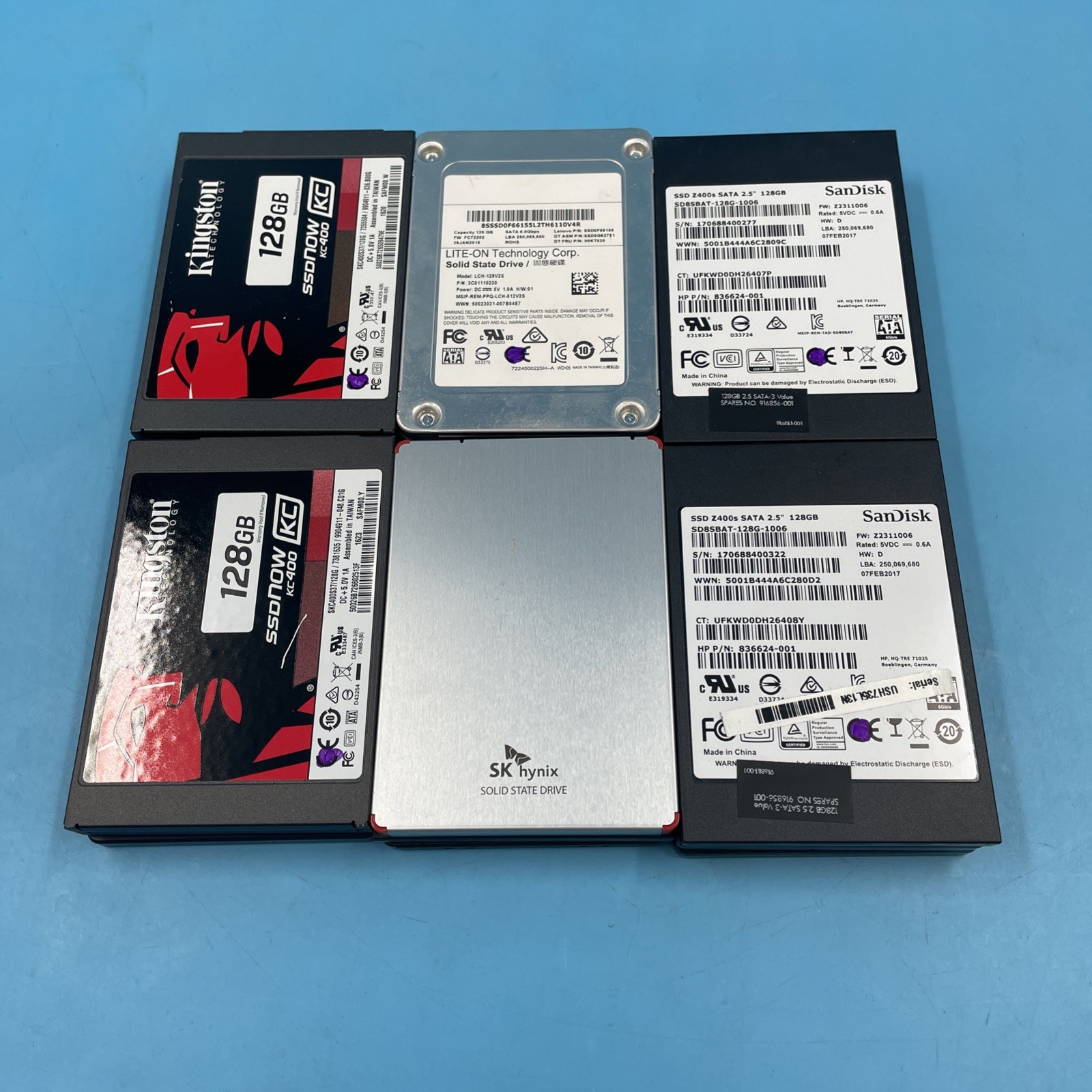 (LOT OF 18) *MIXED BRANDS* 128GB 2.5" SATA SSD Solid State Drives