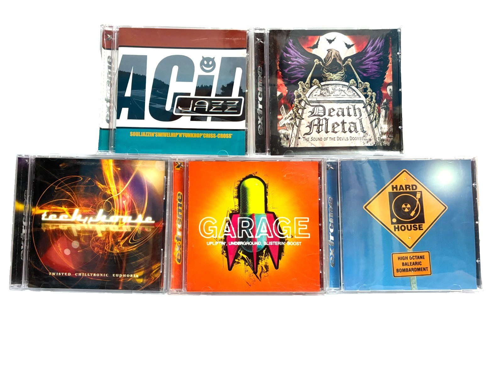 Lot of 5 Extreme Music Library Acid Jazz DEATHMETAL Hard House Garage Tech House