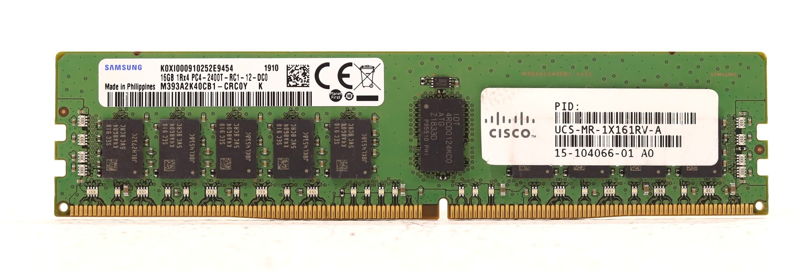 Samsung 16GB 1Rx4 PC4-2400T-RC1-12-DC0 ECC REG Server Memory M393A2K40CB1-CRC0Y