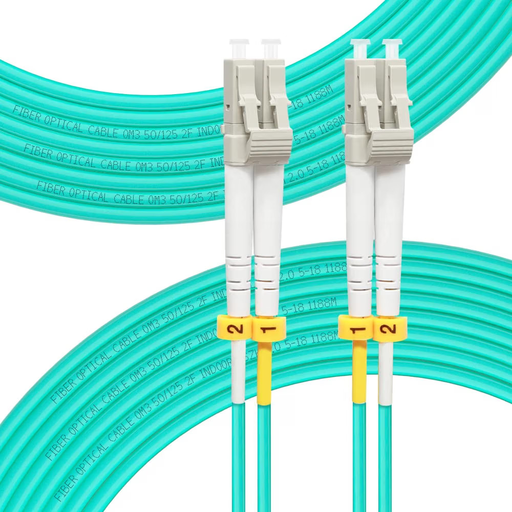 100M(328ft) OM3 LC to LC Fiber Patch Cable | 10GB/40GB Multimode Duplex 50/125µm