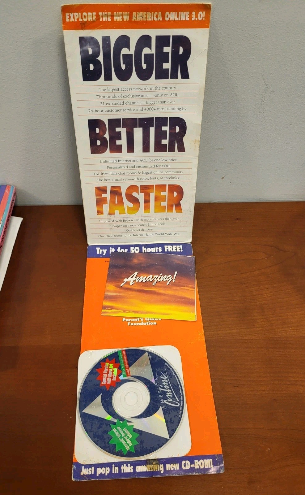 Vintage 1990s AOL 3.0  large promotional Collectible SEALED CD-ROM  Mac/Win