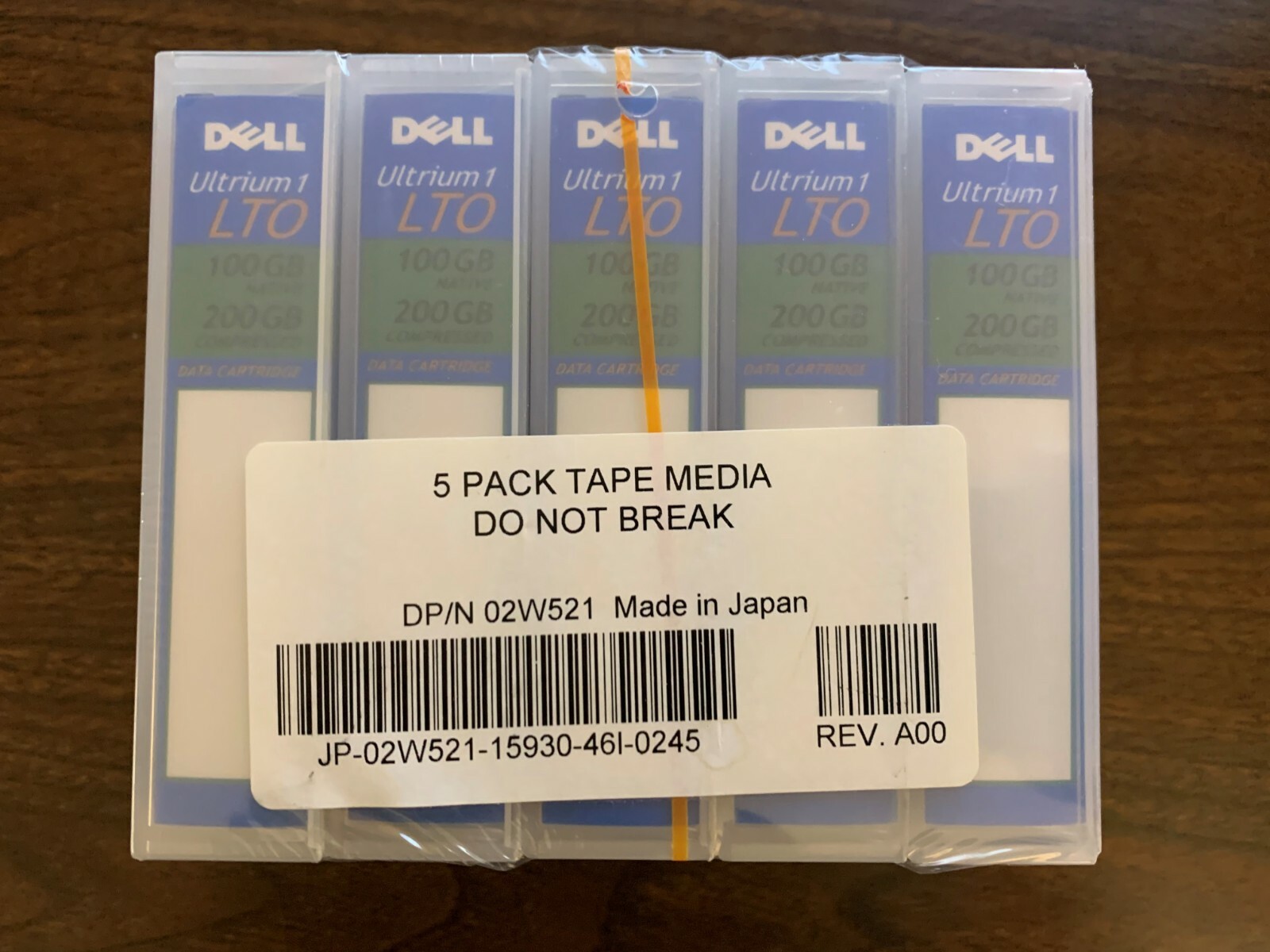 DELL 02W521 100/200GB LTO1 ULTRIUM DATA CARTRIDGE 5-PACK