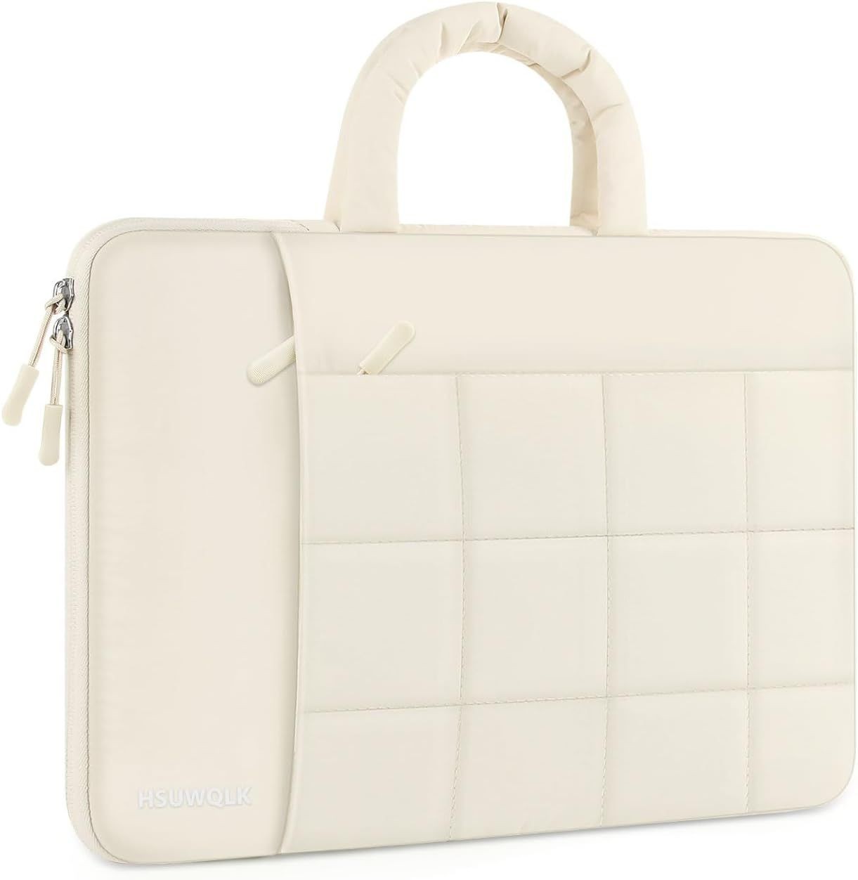 Puffy Laptop Sleeve 13-14 inch, 360 Protective Case for 13.3 inch MacBook, Sand