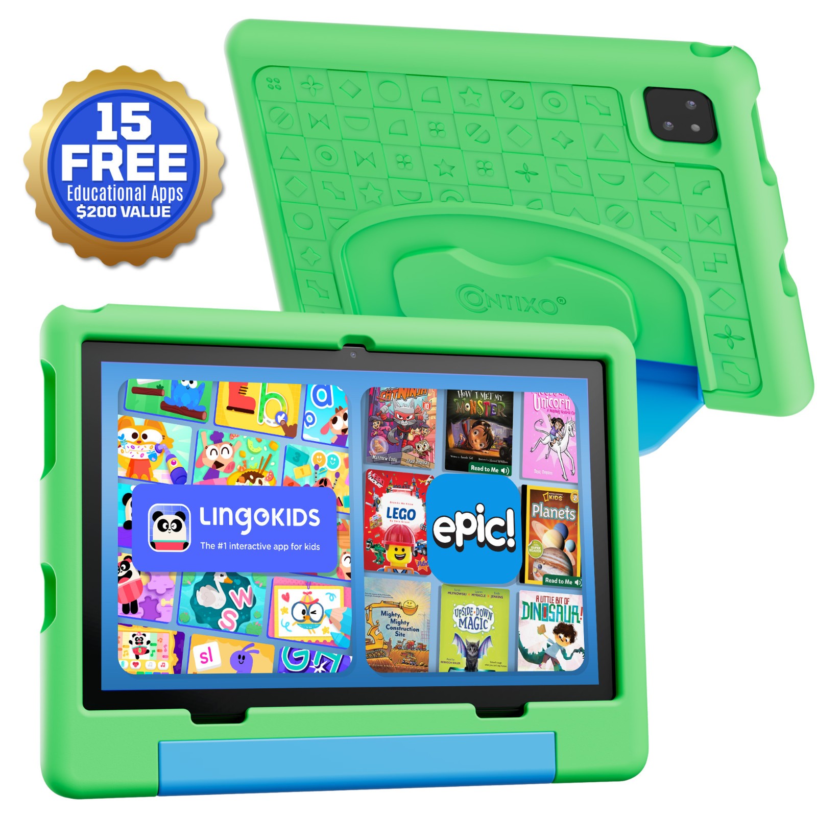 Contixo A10 Kids Tablet With 14  Apps, Lingokids & Epic, 10.1" HD Screen