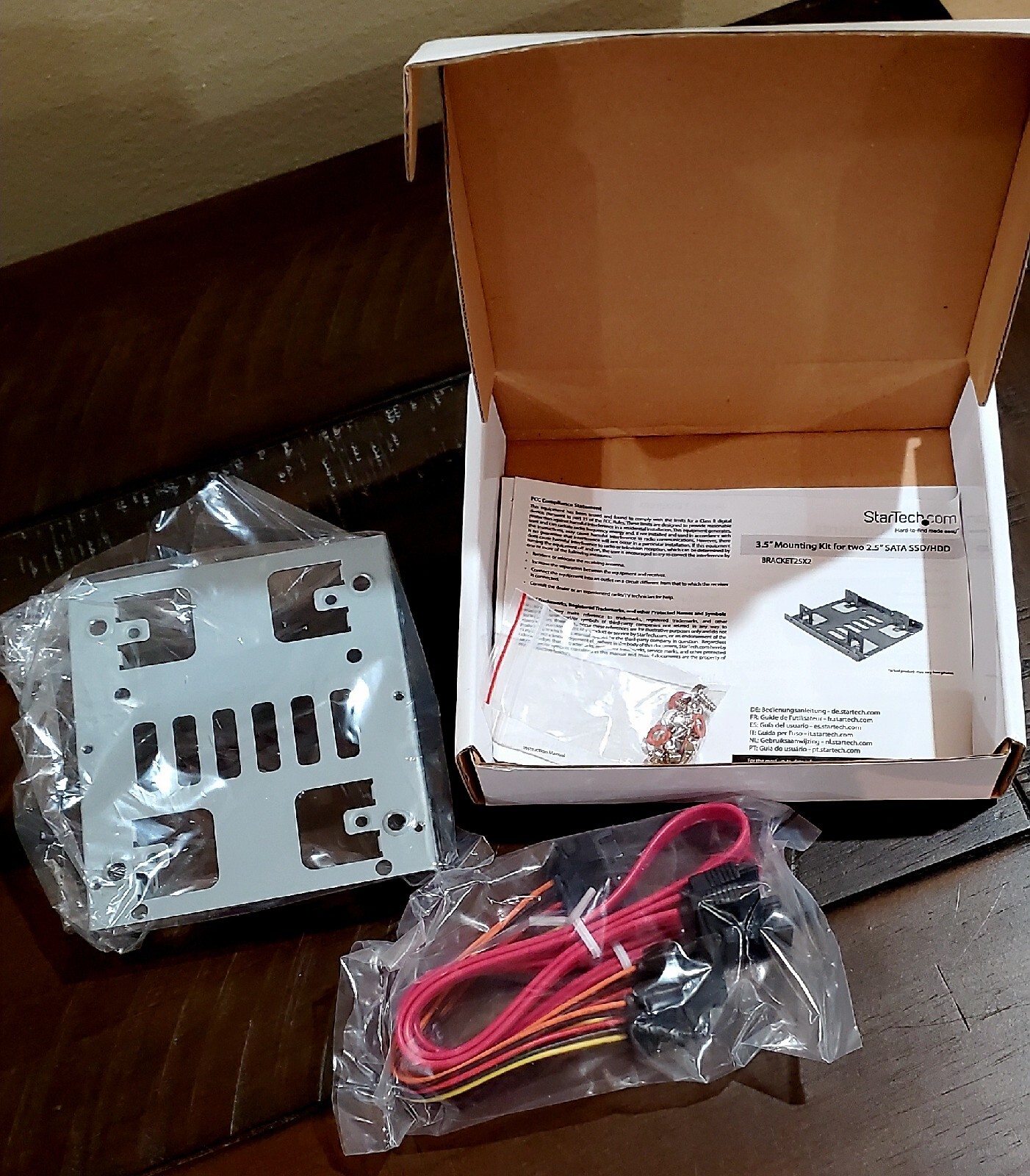 Startech Dual 3.5" Mounting Kit for two 2 5" SATA SSD/HDD. New Open Box.