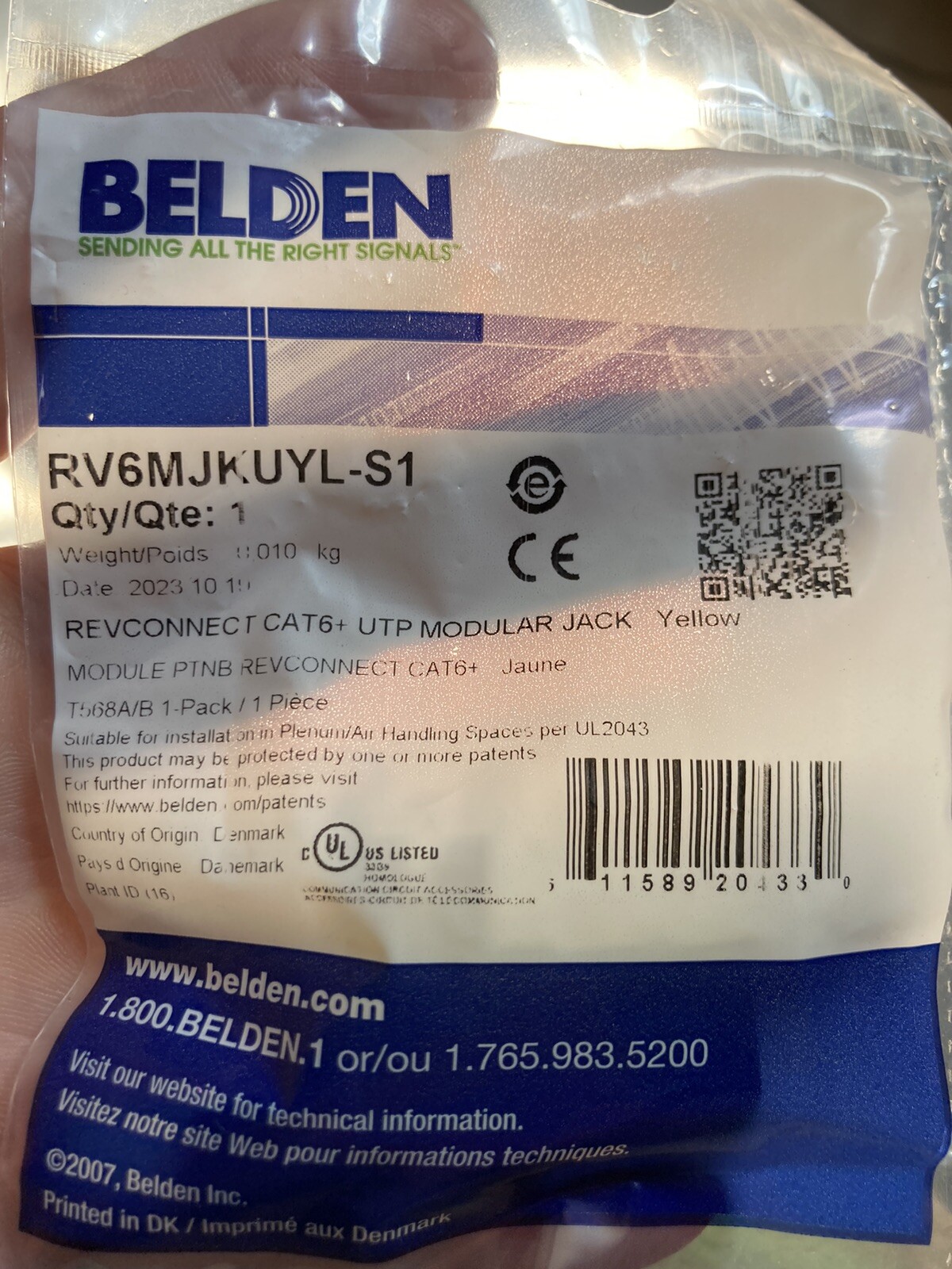 I Have 50 Yellow BELDEN RV6MJKUYL-S1