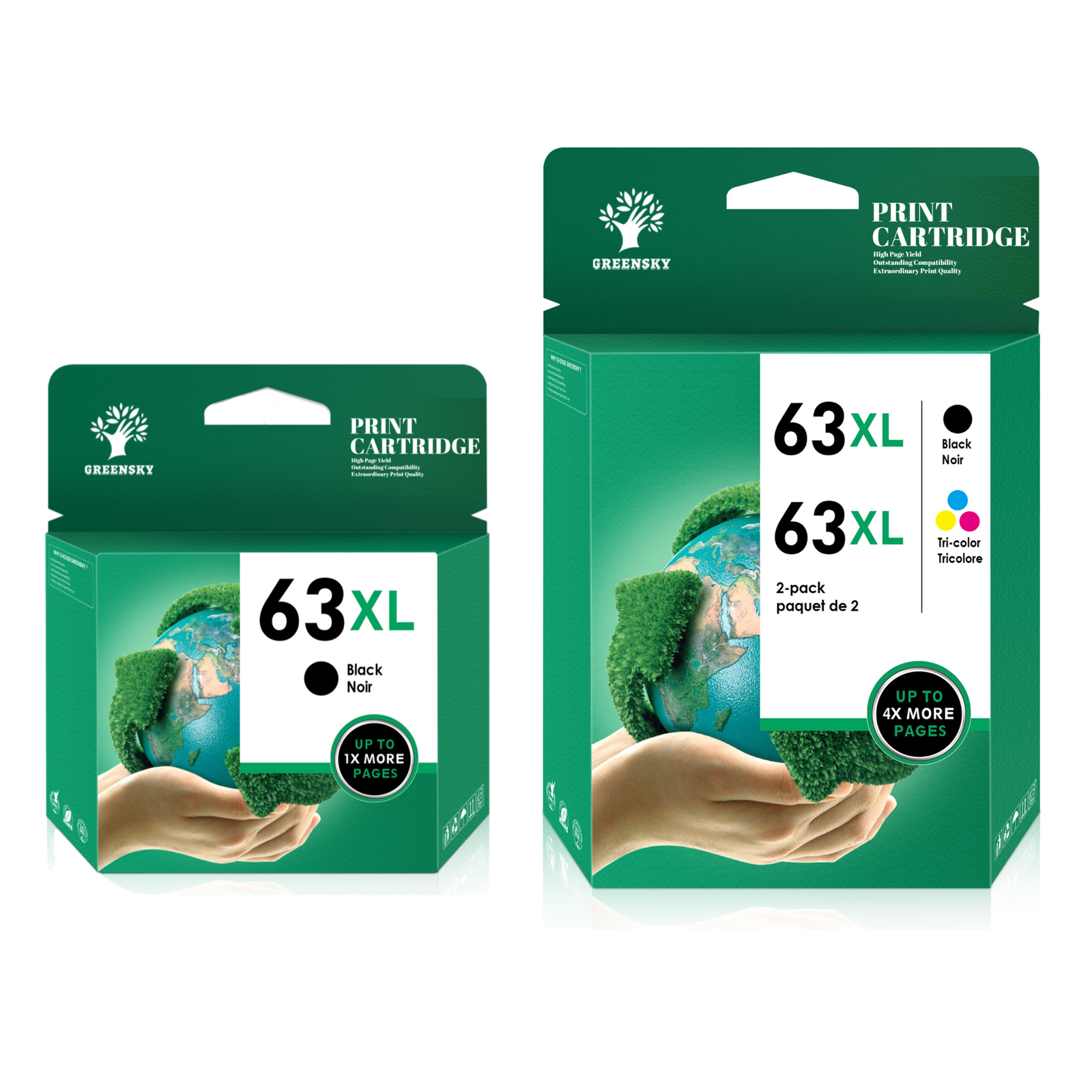 3PK 63XL 63-XL Ink Cartridge for HP Envy 4520 4522 OfficeJet 3830 4650 5255
